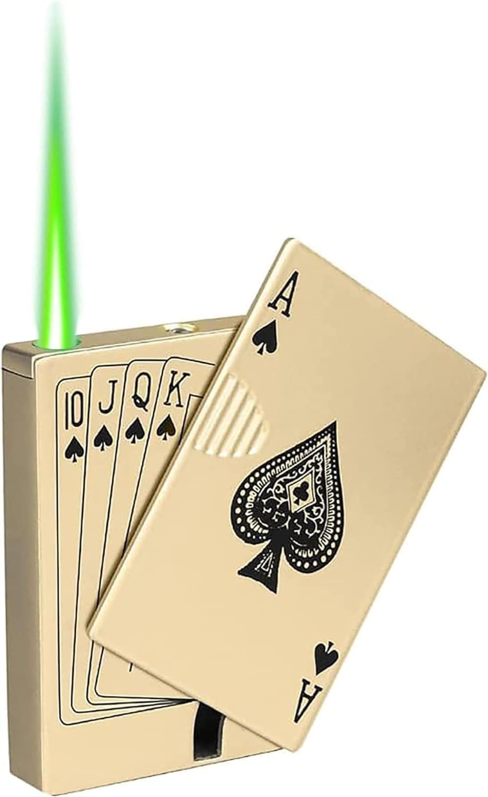 Justincity - Metal Poker Design Windproof Refillable Jet Flame Torch Lighter with UV Detector fo...