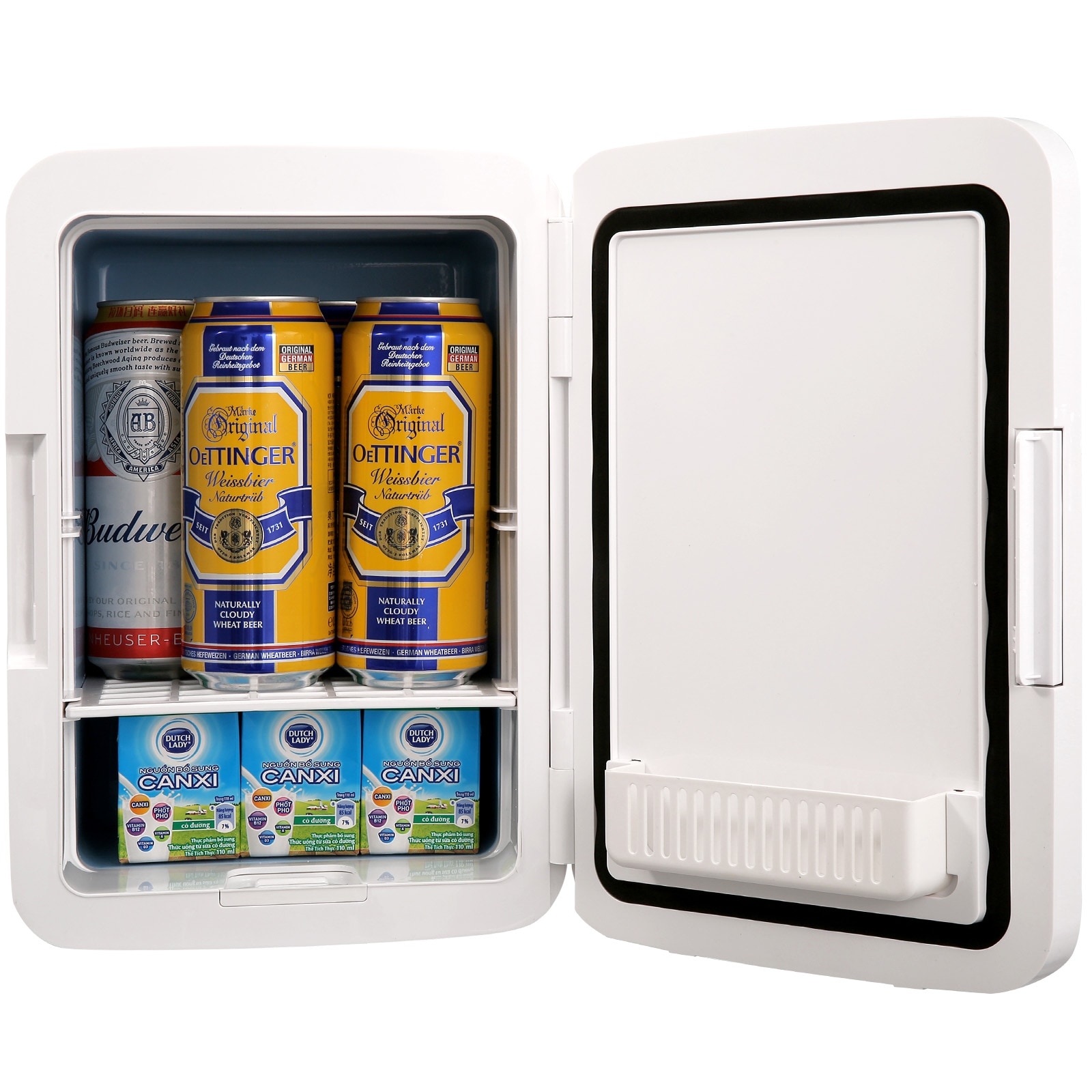 VEVOR MNBXHSBLPT10LMVXBV1 10L 12V Mini Fridge 0.353-Cu. Feet with Freezer ( Black Aluminum Liner ) Garage Ready
