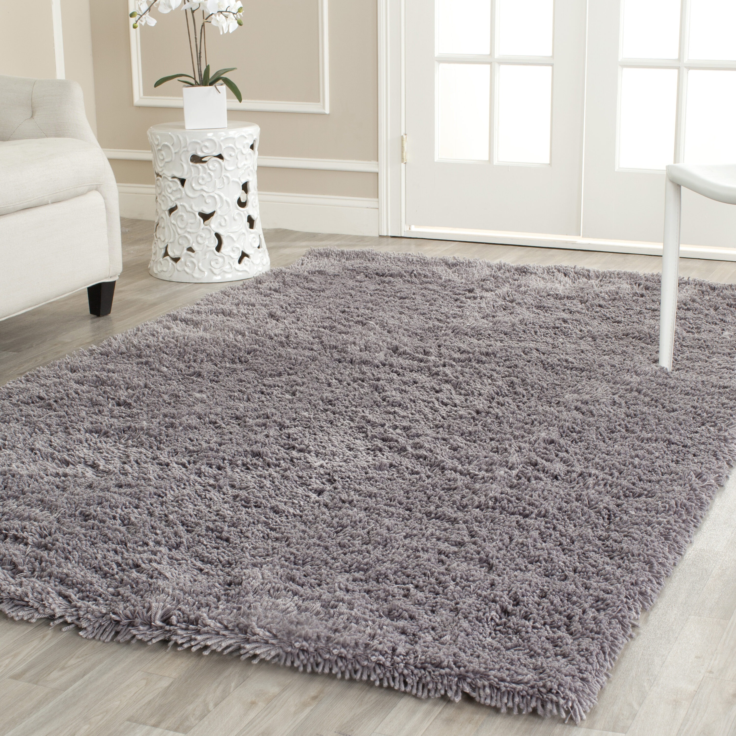 Shag Rugs 240G Grey 4ft x 6ft Shag Flokati Rug