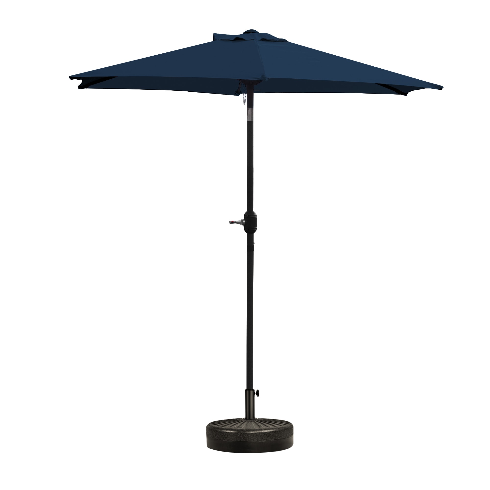 Sunrinx MG11-PU-25 7.5-ft Steel Blue Push-button Tilt Market Patio Umbrella with Base