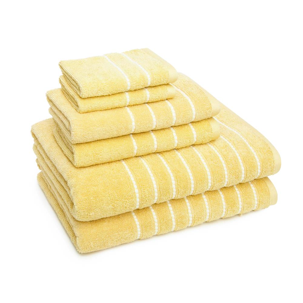 American Dawn Bright Yellow Cotton Bath Towel Set in the Bathroom