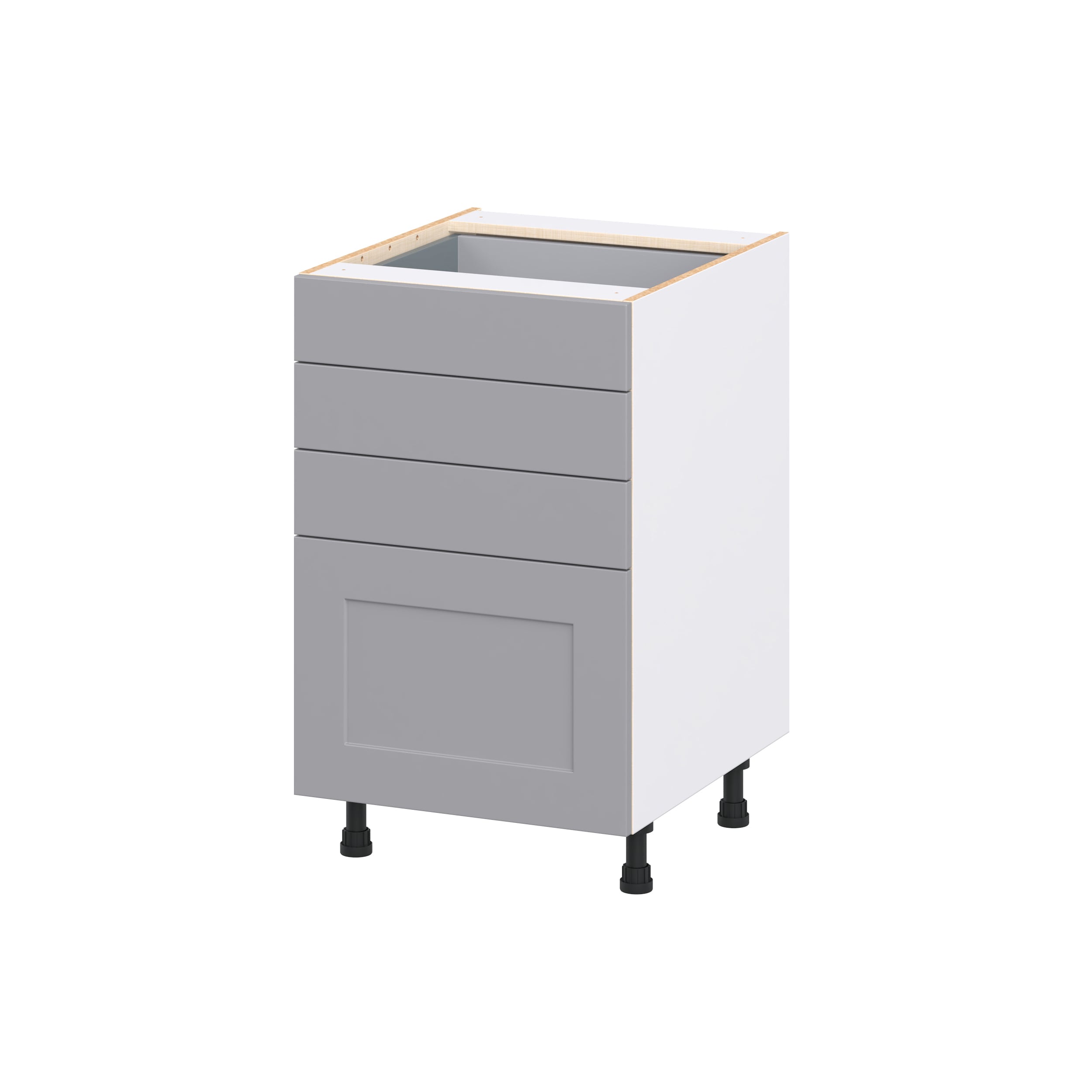 Hugo&Borg DSB4D21-BM 21-in W x 34.5-in H x 24.5-in D Slate Gray 4 -Drawers Drawer Base Fully assembled Cabinet Recessed Panel Shaker