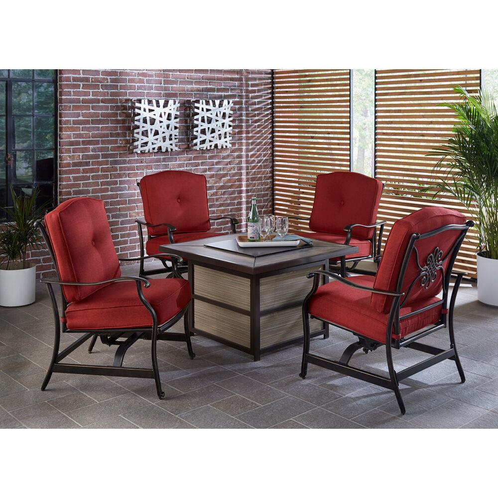 Hanover TRAD5PCFPSQ-TAN Patio-Conversation-Sets - View #11