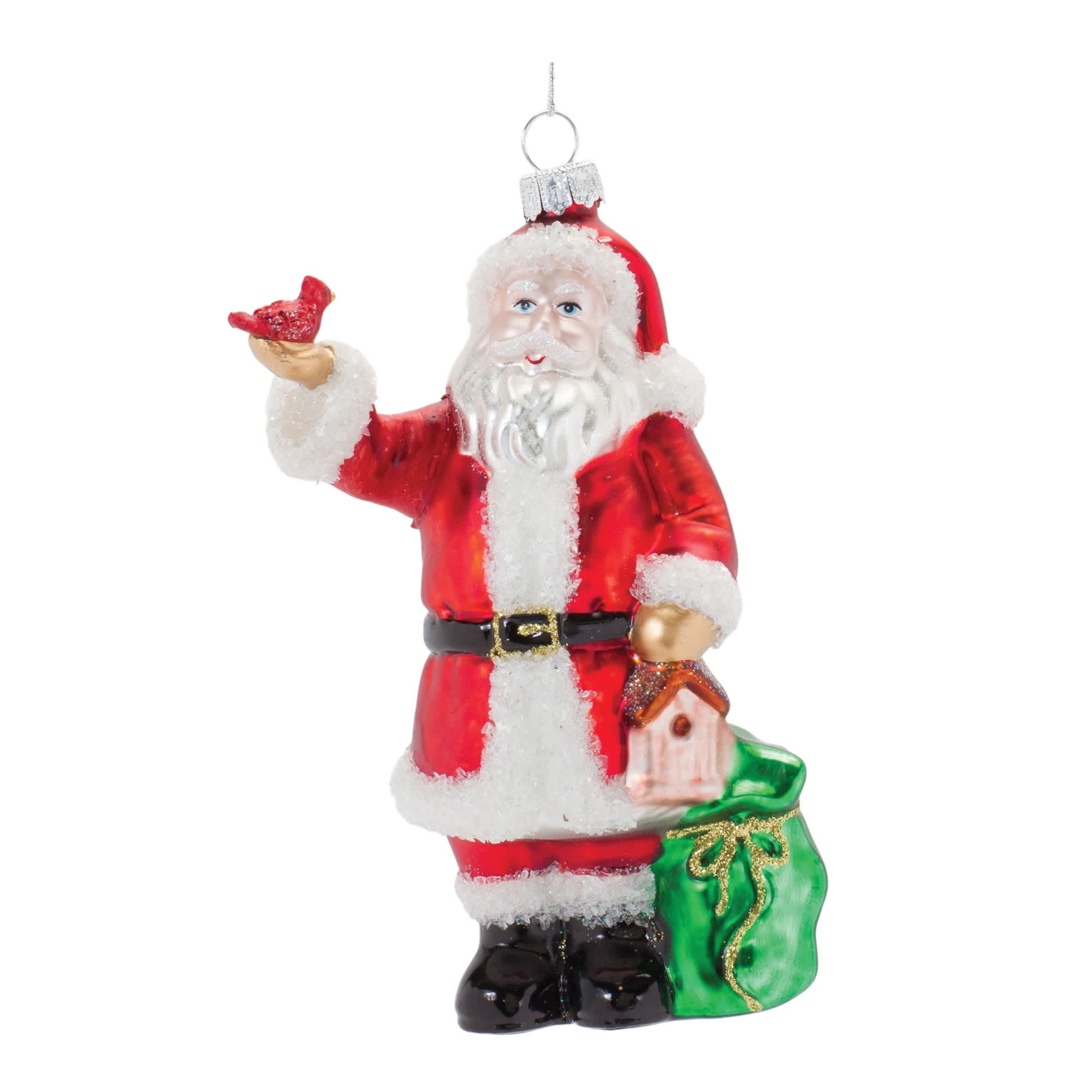 Melrose International 86439DS Santa Ornament 6.25H Glass
