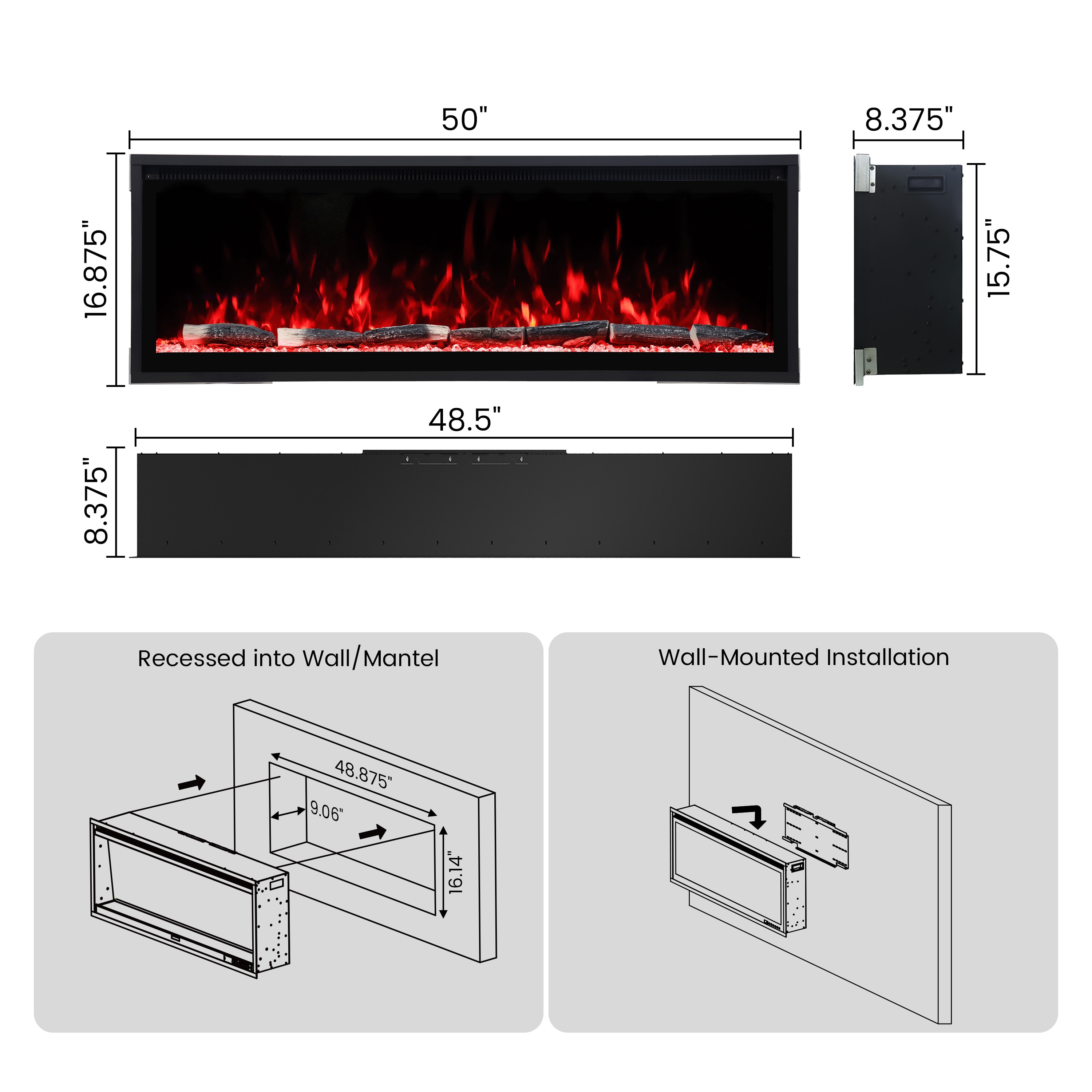 Mondawe MO-ID05BI50ZDE Electric-Fireplaces - View #4