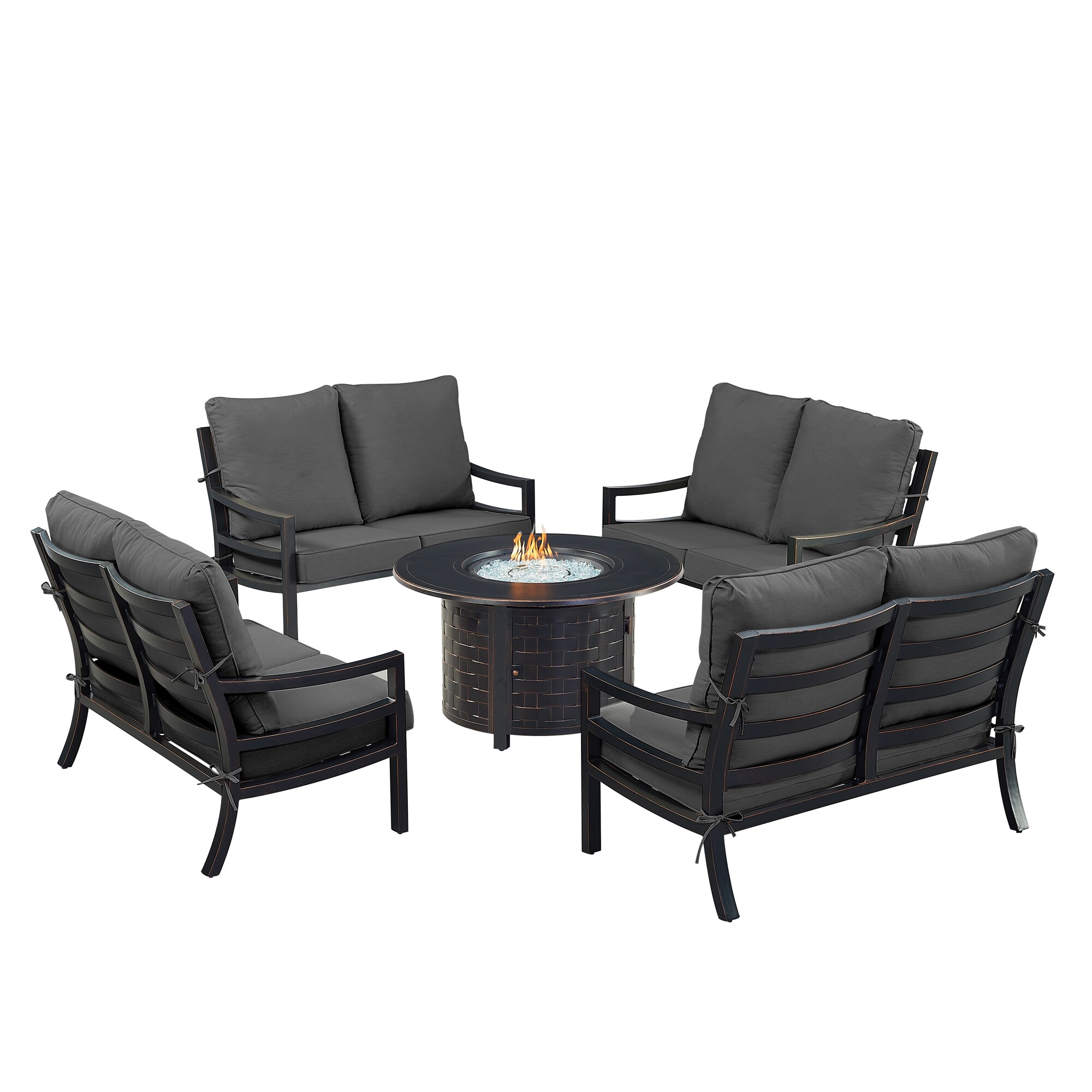 Oakland Living HUDSON4LSRICOBKCU Patio-Conversation-Sets - View #2