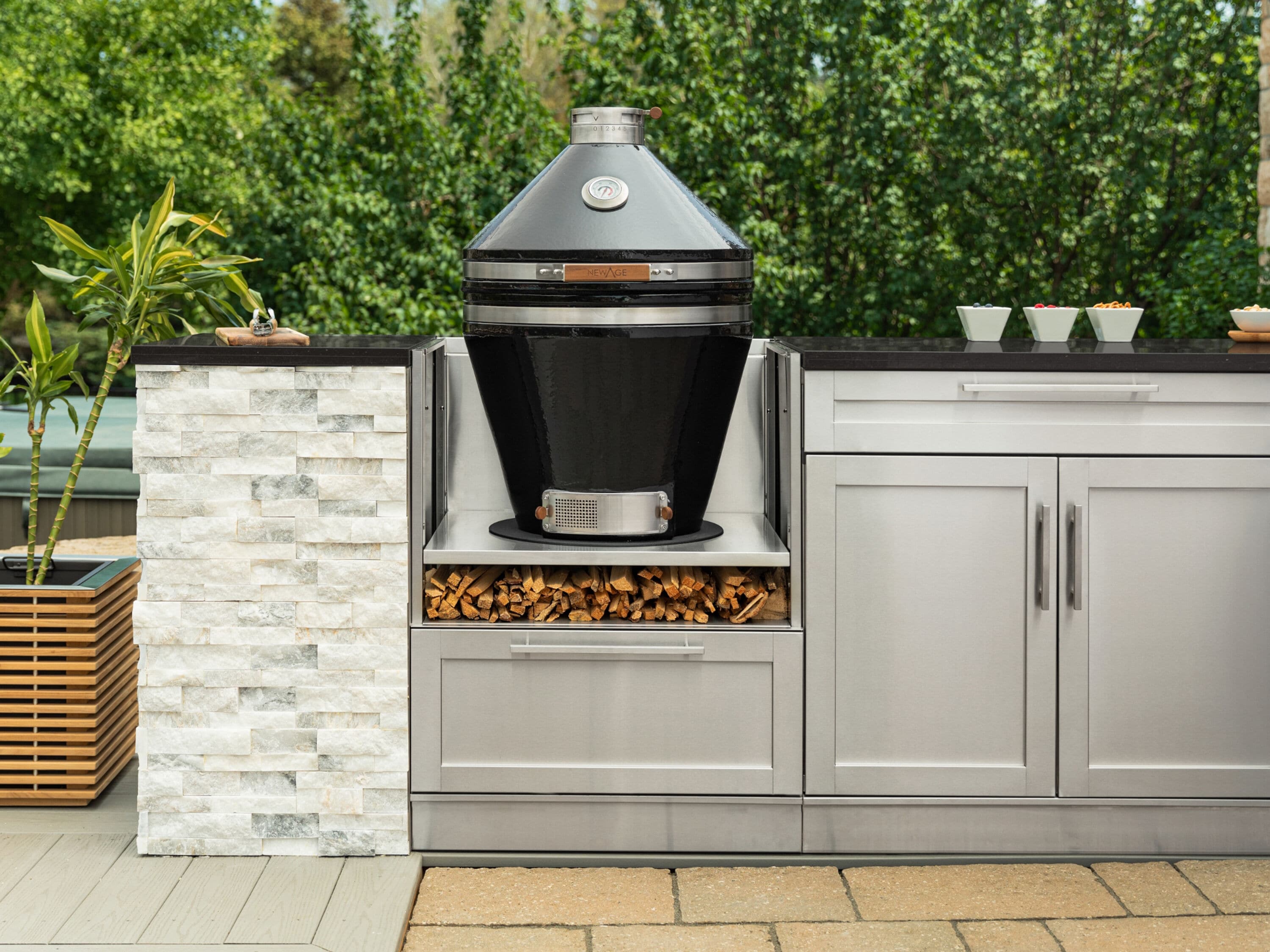 NewAge Products Outdoor Kitchen Cabinet Stainless Steel 4 Piece Set