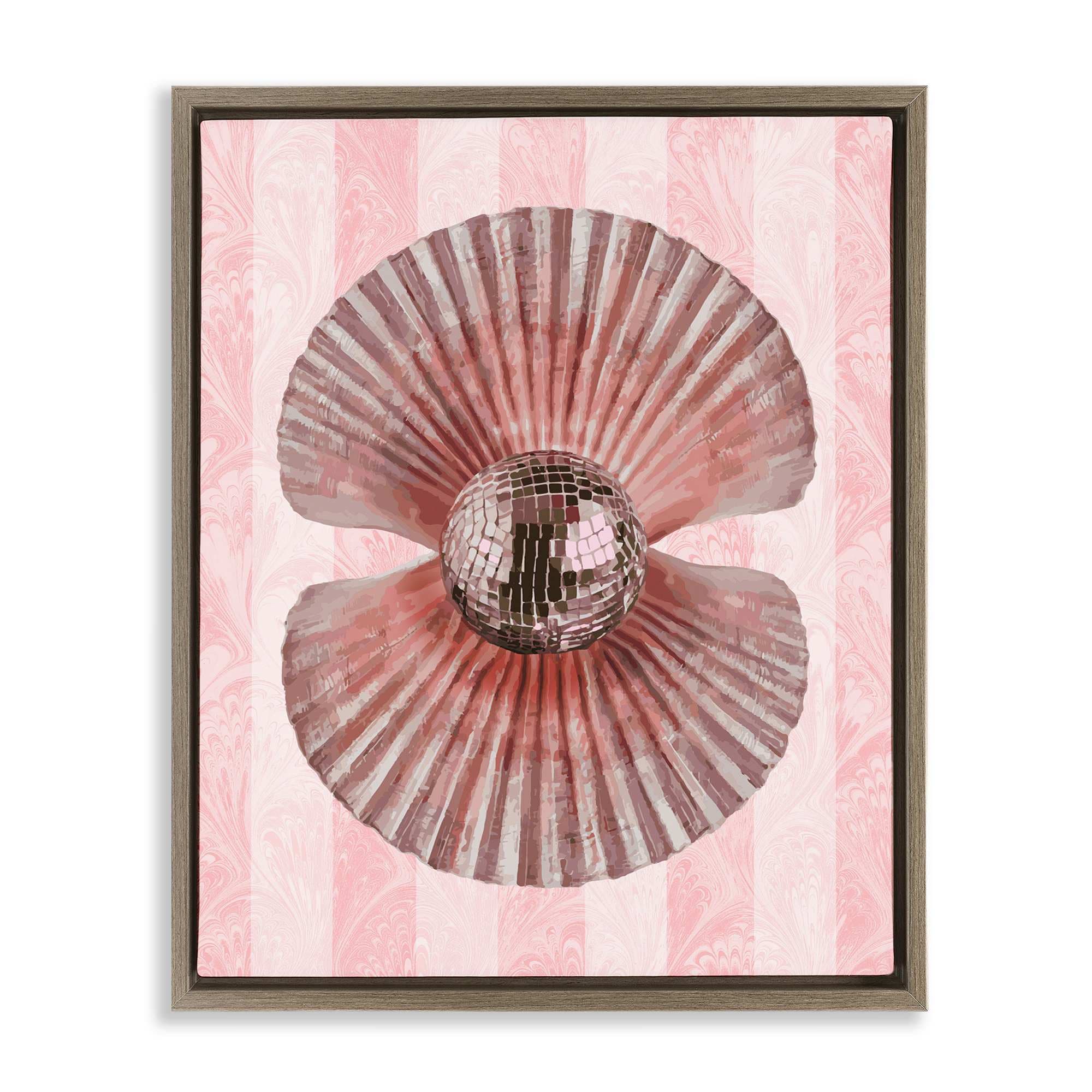 Stupell Industries BT-108-FFE-16X20 Disco Pearl in Clam Shell Floating Frame design by Lil' Rue