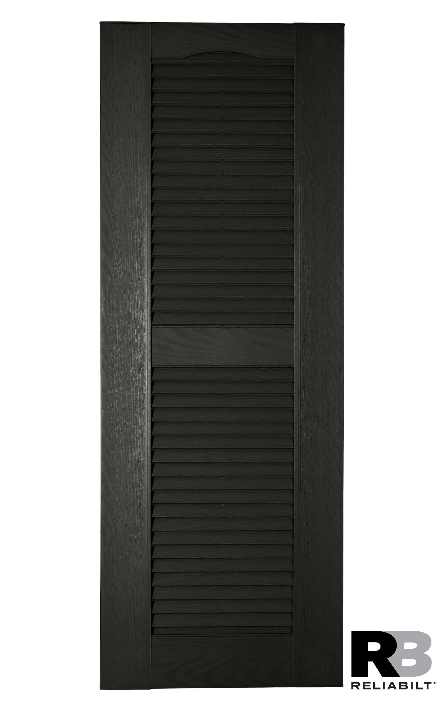 RELIABILT LVRCT1848002 17.75-in W x 48-in H Black Louvered Polypropylene Exterior Shutters ( 2 -Pack )