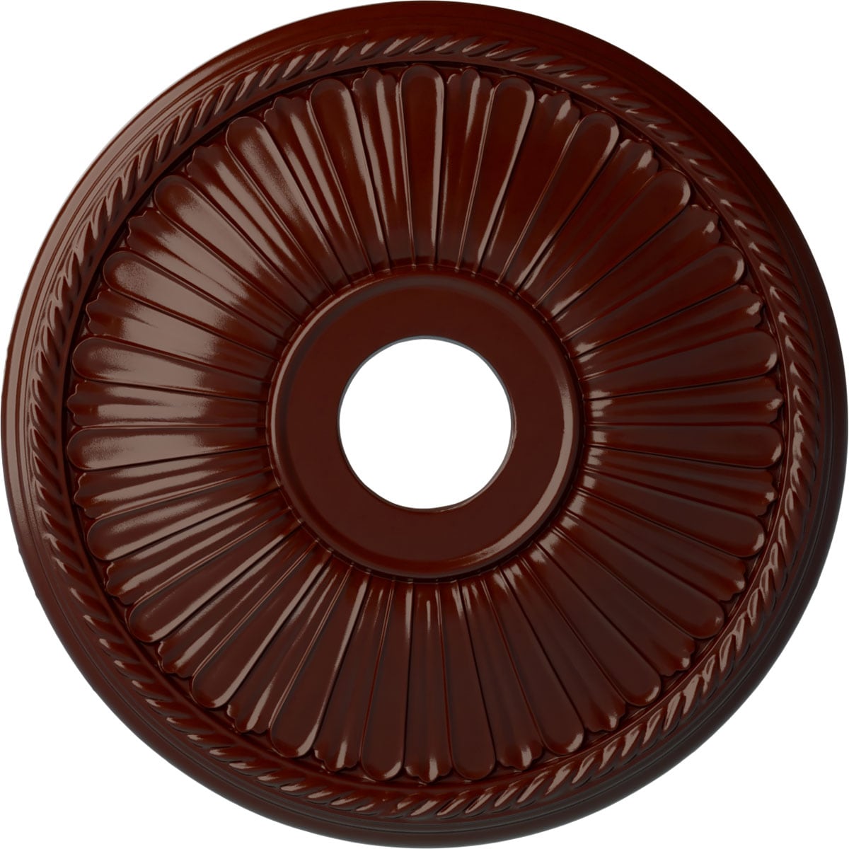 Ekena Millwork CM20BE1BMF Berkshire 20.125-in W x 20.125-in L Painted Brushed Mahogany Polyurethane Whole Ceiling Medallion