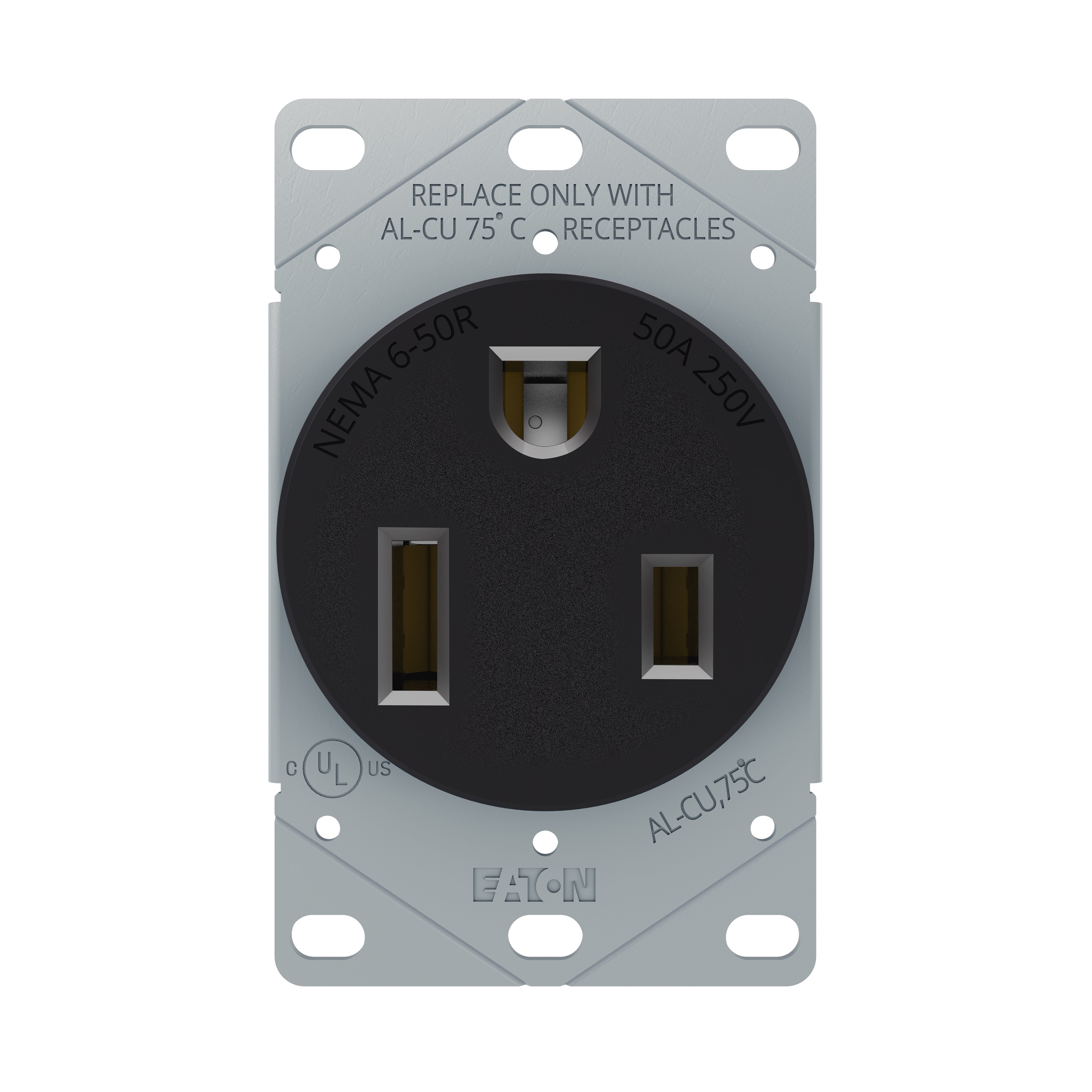 Eaton AH1254BK-BOX 50 -Amp 250-volt Commercial Round Range power outlet , Black