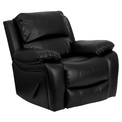 Flash Furniture Black Faux Leather, Small Black Leather Recliner