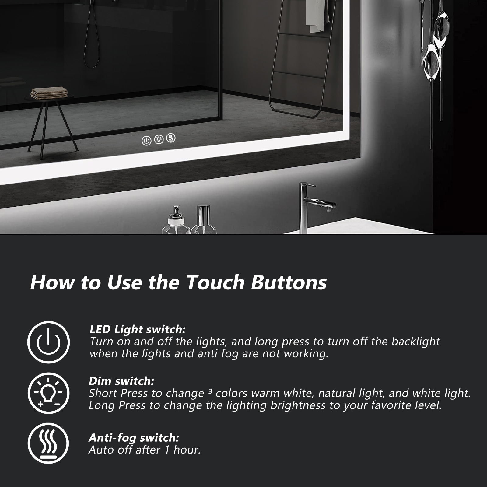 LOVMOR MA022028TD-OL-LSQ Framed-Bath-Mirrors - View #5