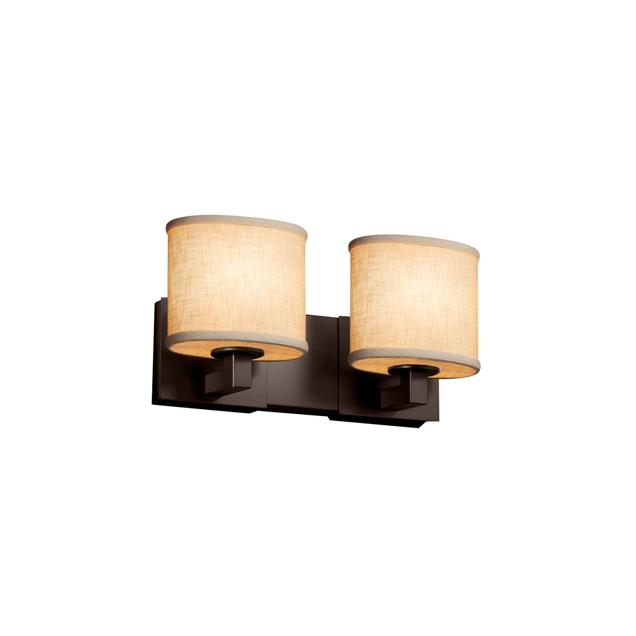 Justice Design Group FAB-8922-30-CREM-DB Textile 16-in 2-Light Dark Bronze Transitional Vanity Light