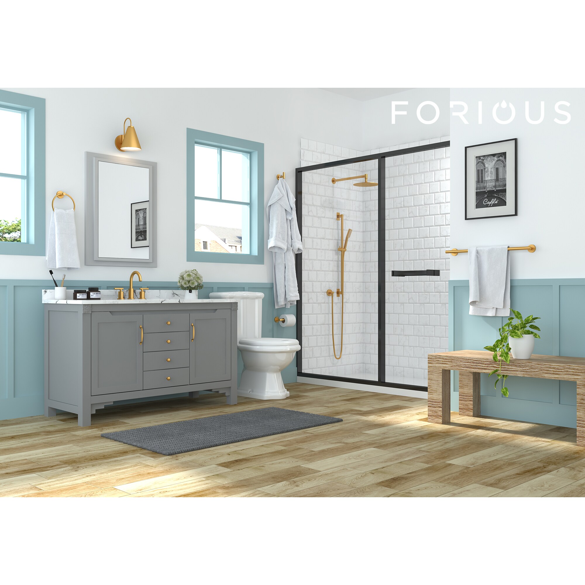 FORIOUS LL0216G-6 Decorative-Bath-Hardware-Kits - View #2