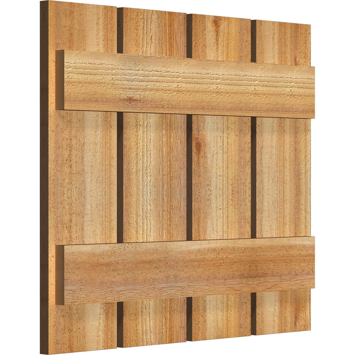 Ekena Millwork 2-Pack 23-in W x 20-in H Unfinished Board and Batten Spaced Wood Western Red cedar Exterior Shutters