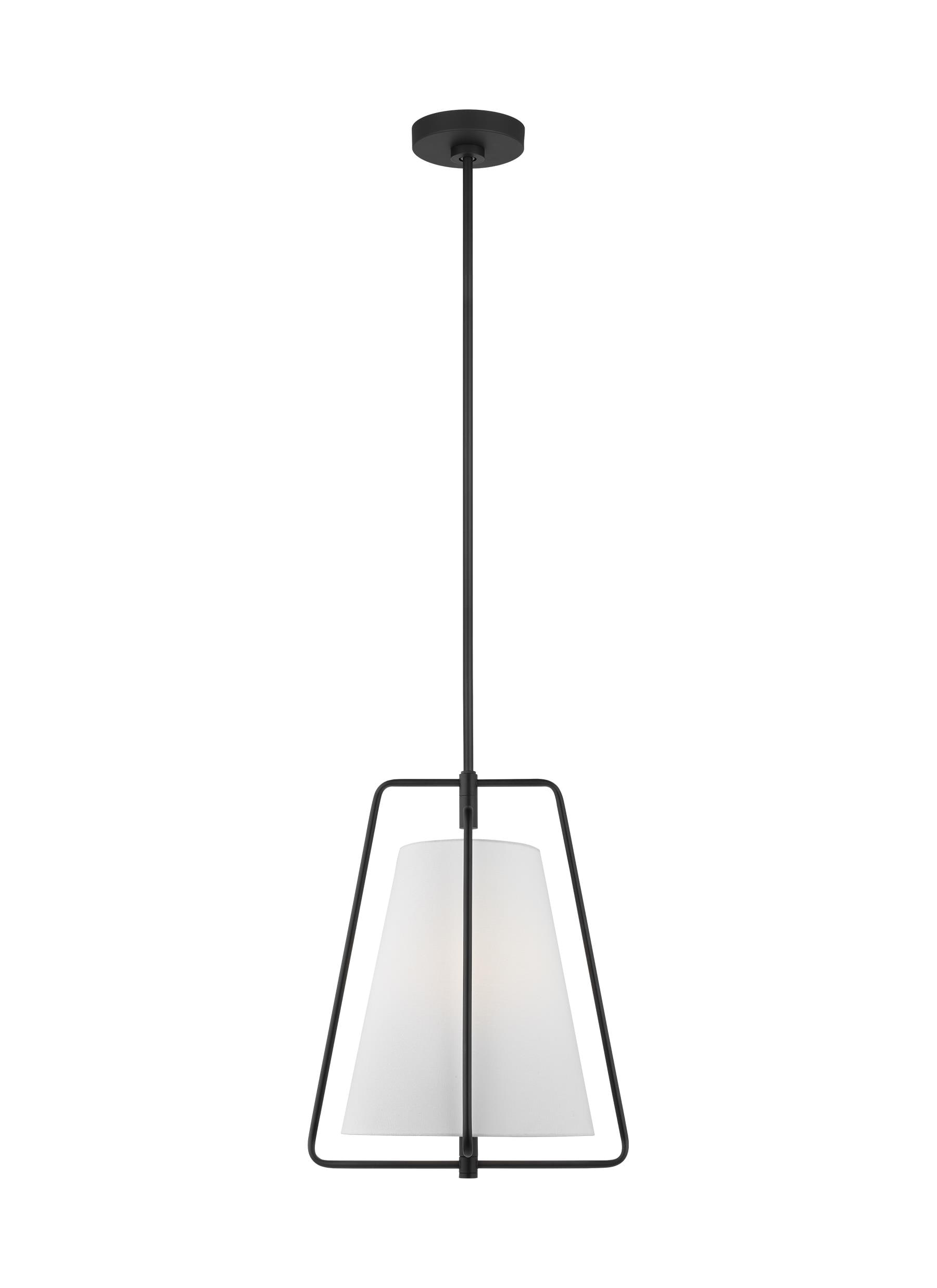Generation Lighting 6507401EN3-112 Allis 1 -Light Midnight Black Transitional Drum Medium Indoor/Outdoor Hanging Pendant light