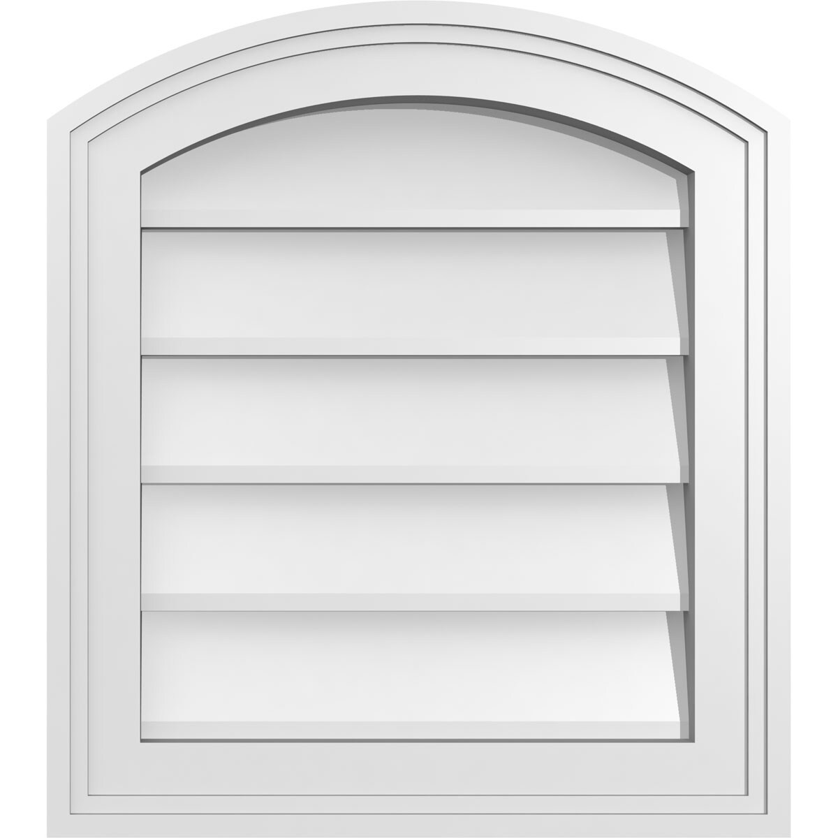 Ekena Millwork GVPAR16X1802SN 16-Inches x 18-Inches Off-white Round top PVC Gable Louver Vent