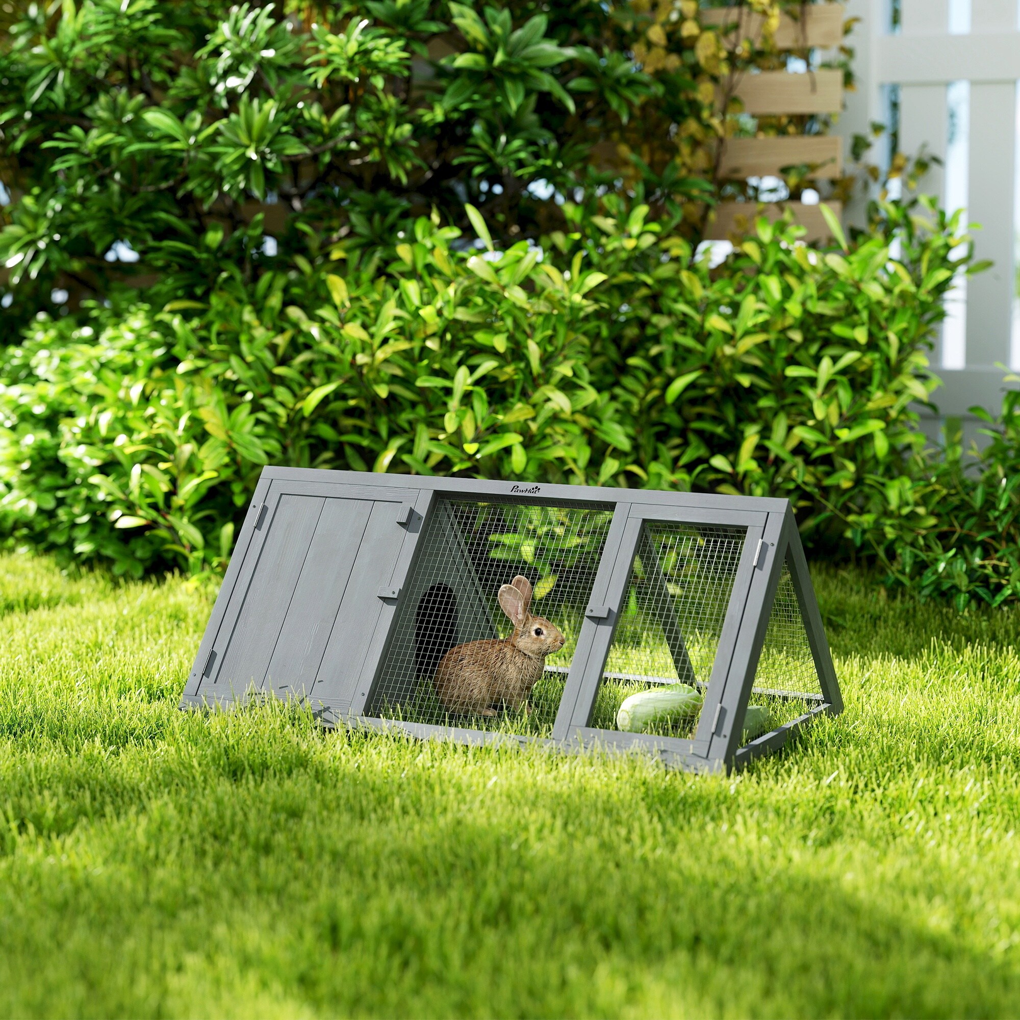 PawHut D51-166V01GY Chicken-Coops-Rabbit-Hutches - View #2