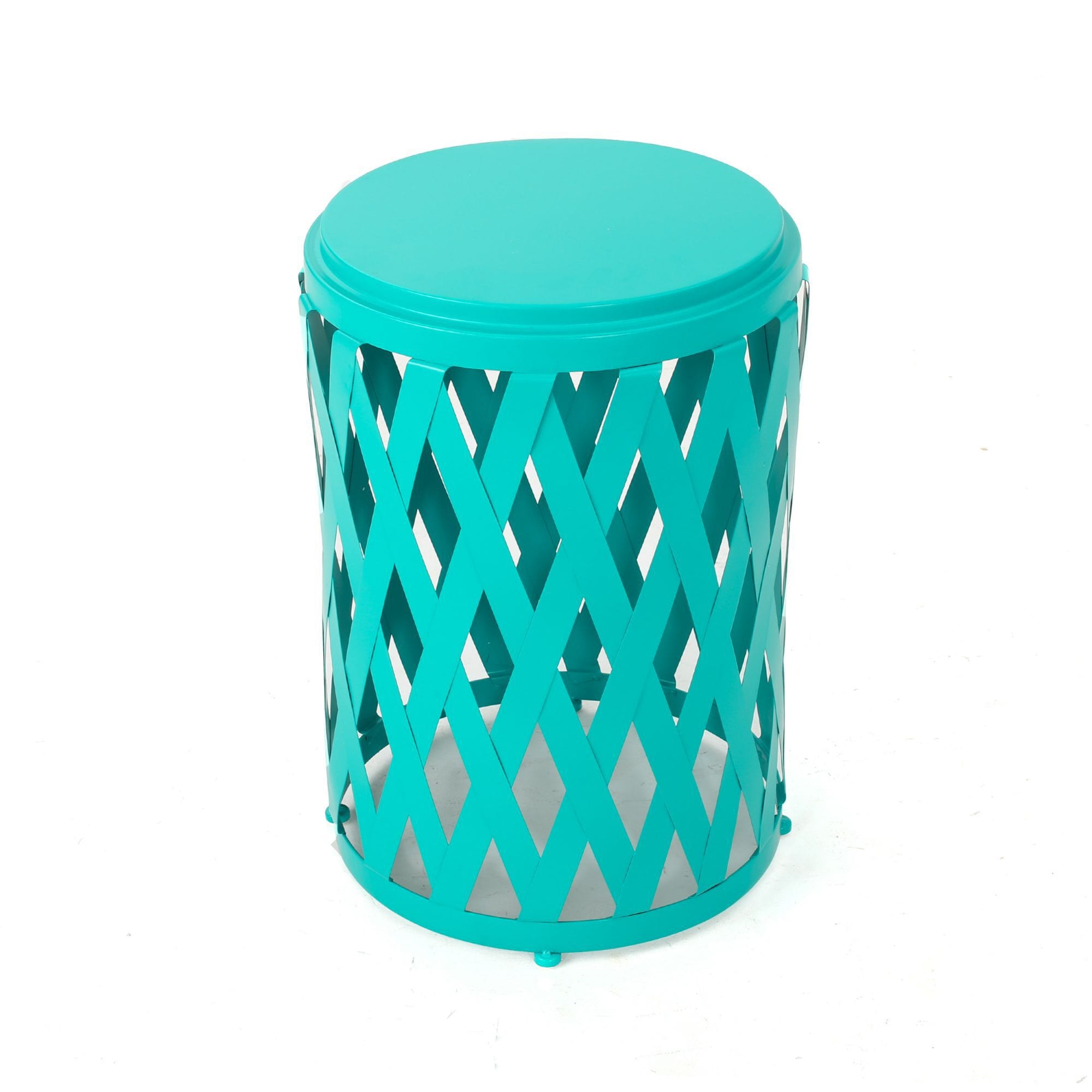 Miki Shinly NHG-00LT-17JJ Iron Side Table Round Outdoor End Table 15-in W x 15-in L