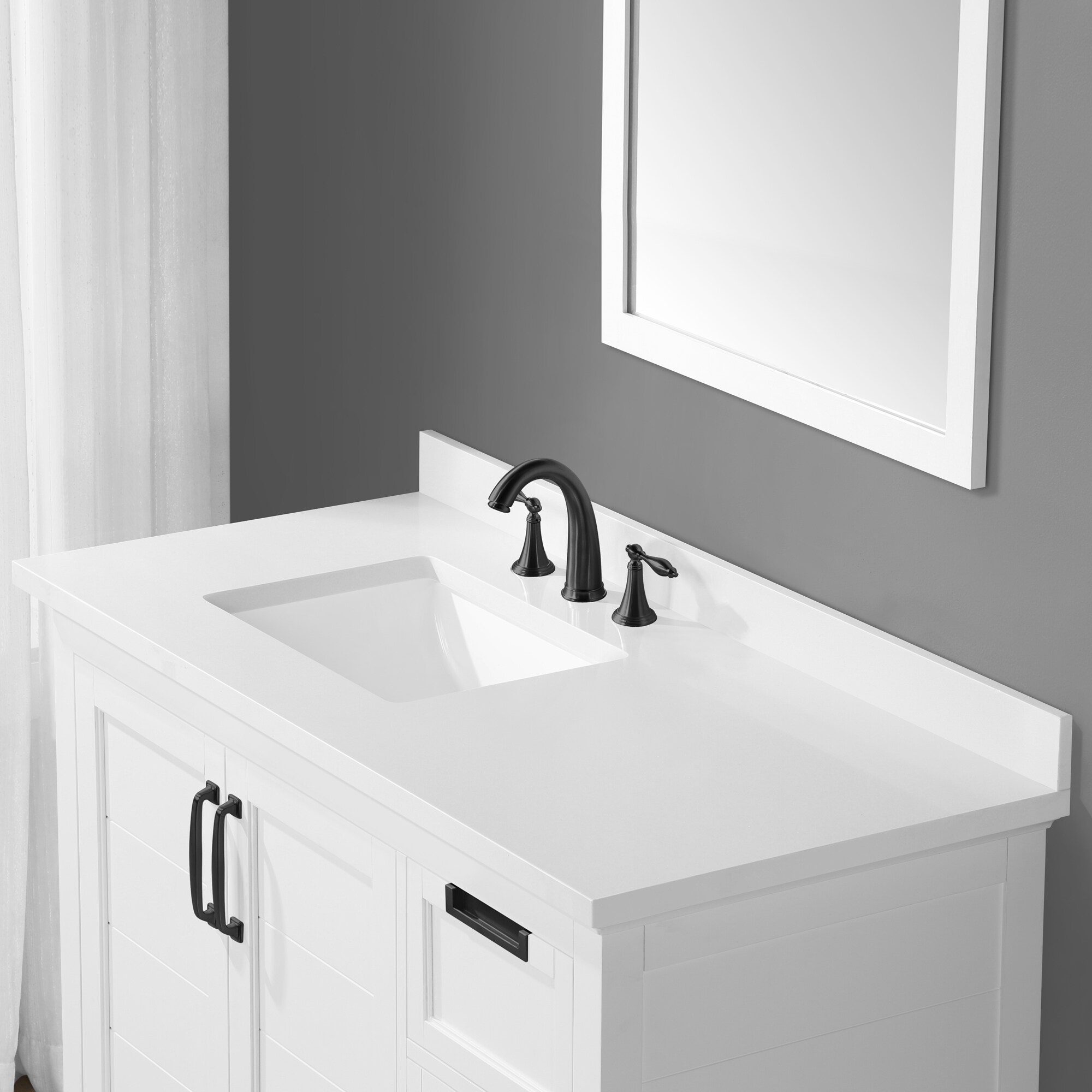 Allen + Roth Clarita 48-in White Undermount Single Sink Bathroom Vanity ...