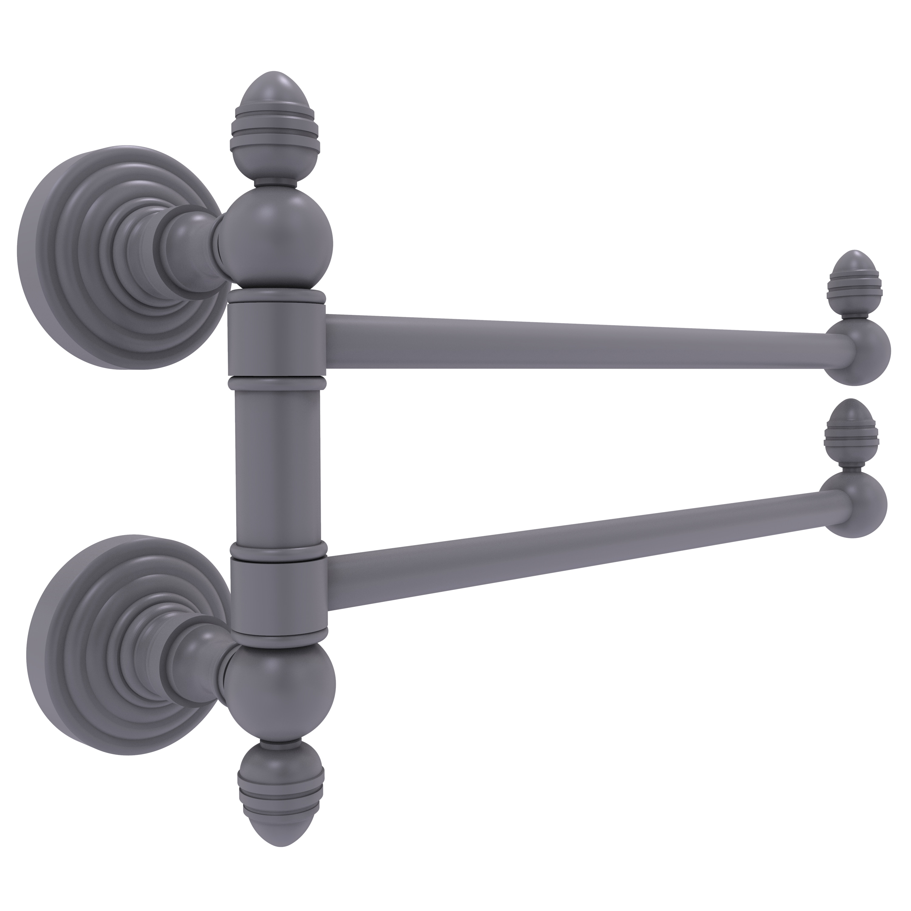 Allied Brass WP-GTB-2-GYM Waverly Place 12-in double Matte Gray Wall mount Double Towel Bar