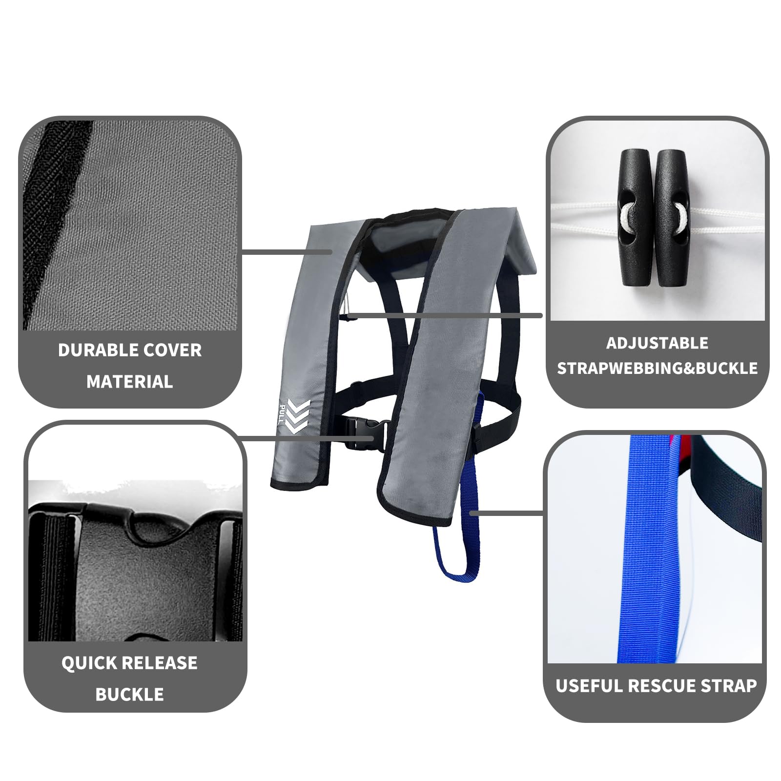 Anqtovp Automatic Inflatable Life Jacket Low Profile Life Vest for ...