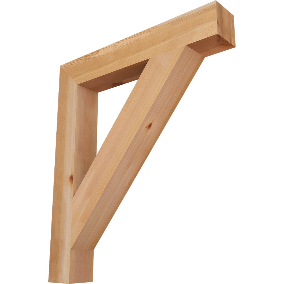 Ekena Millwork BKT04X26X30TRA05SWR Traditional block smooth 3-1/2-in x 26-in x 30-in Western red cedar Brown Wood Standard bracket