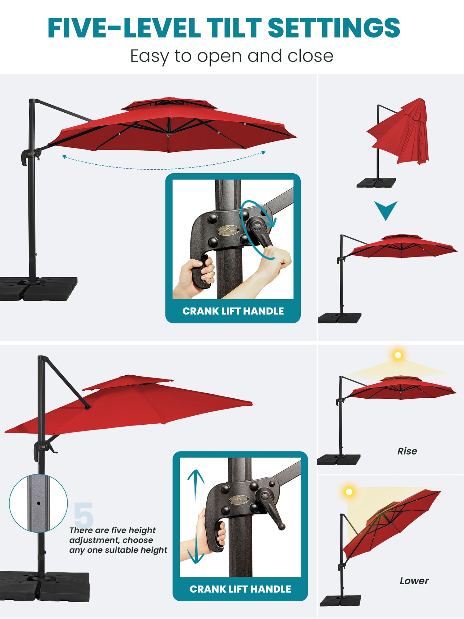 JEAREY JE-LKLM-13FT-RD Umbrellas-2 - View #5