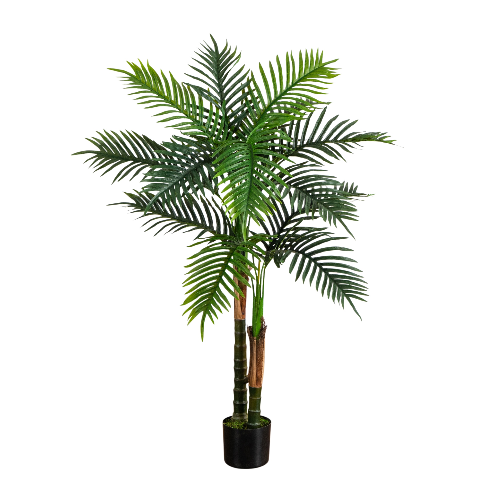 Nearly Natural  4-ft UV Resistant Artificial Double Robellini Palm Tree (Indoor/Outdoor)