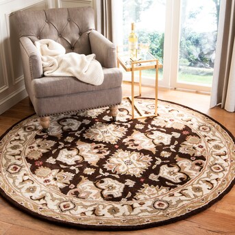 Safavieh Heritage Heriz 4 x 4 Red Round Indoor Floral/Botanical Oriental Handcrafted Area Rug Safavieh Heritage Heriz 4 x 4 Red Round Indoor Floral/Botanical Oriental Handcrafted Area Rug