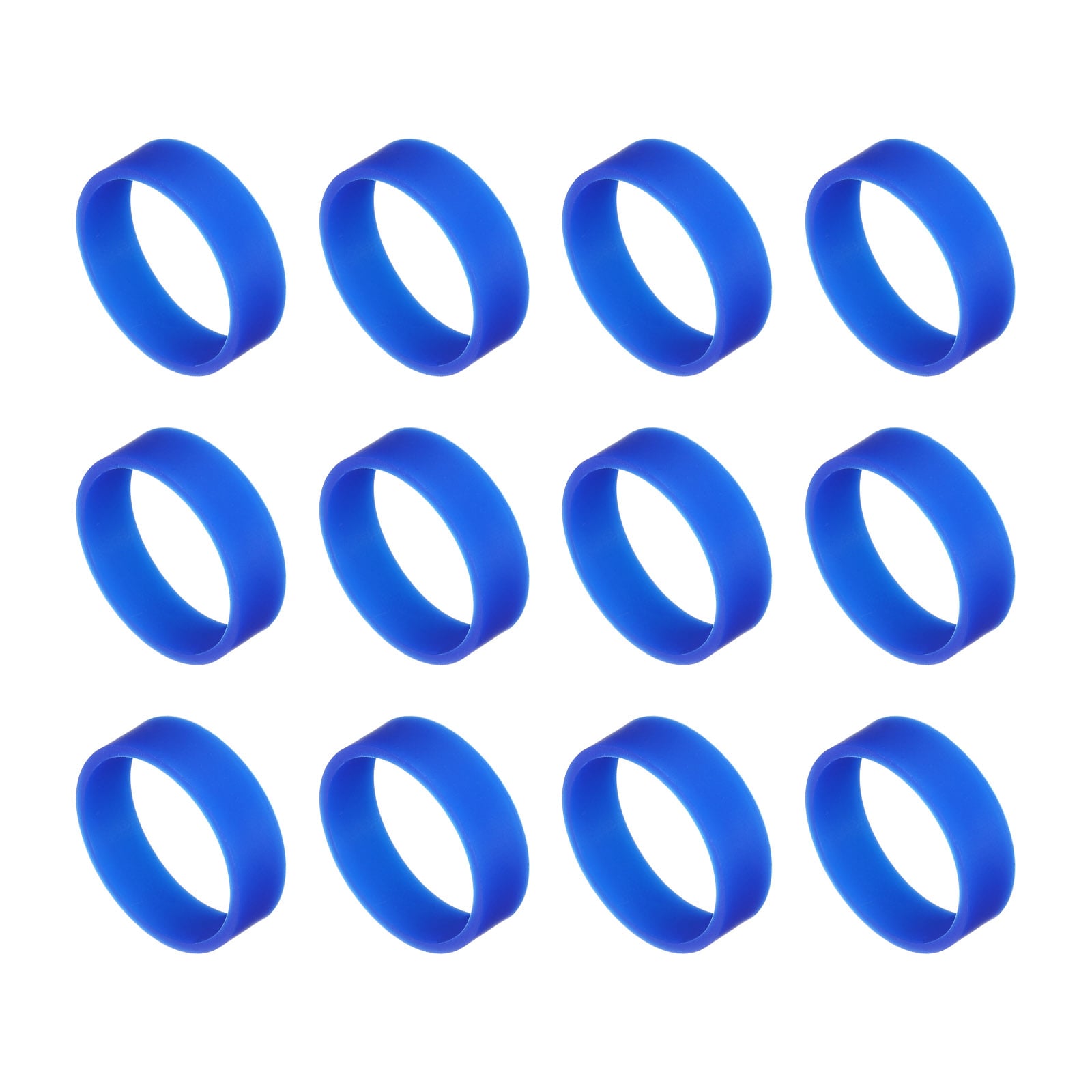 Unique Bargains 12pcs Silicone Rubber Bands 20mm/0.8inch Rubber Bands Rings Cable Ties Strong Elastic Bands Non-Slip for Cord Wrapping Bag Wraps Dark Blue #S26051100UX7244