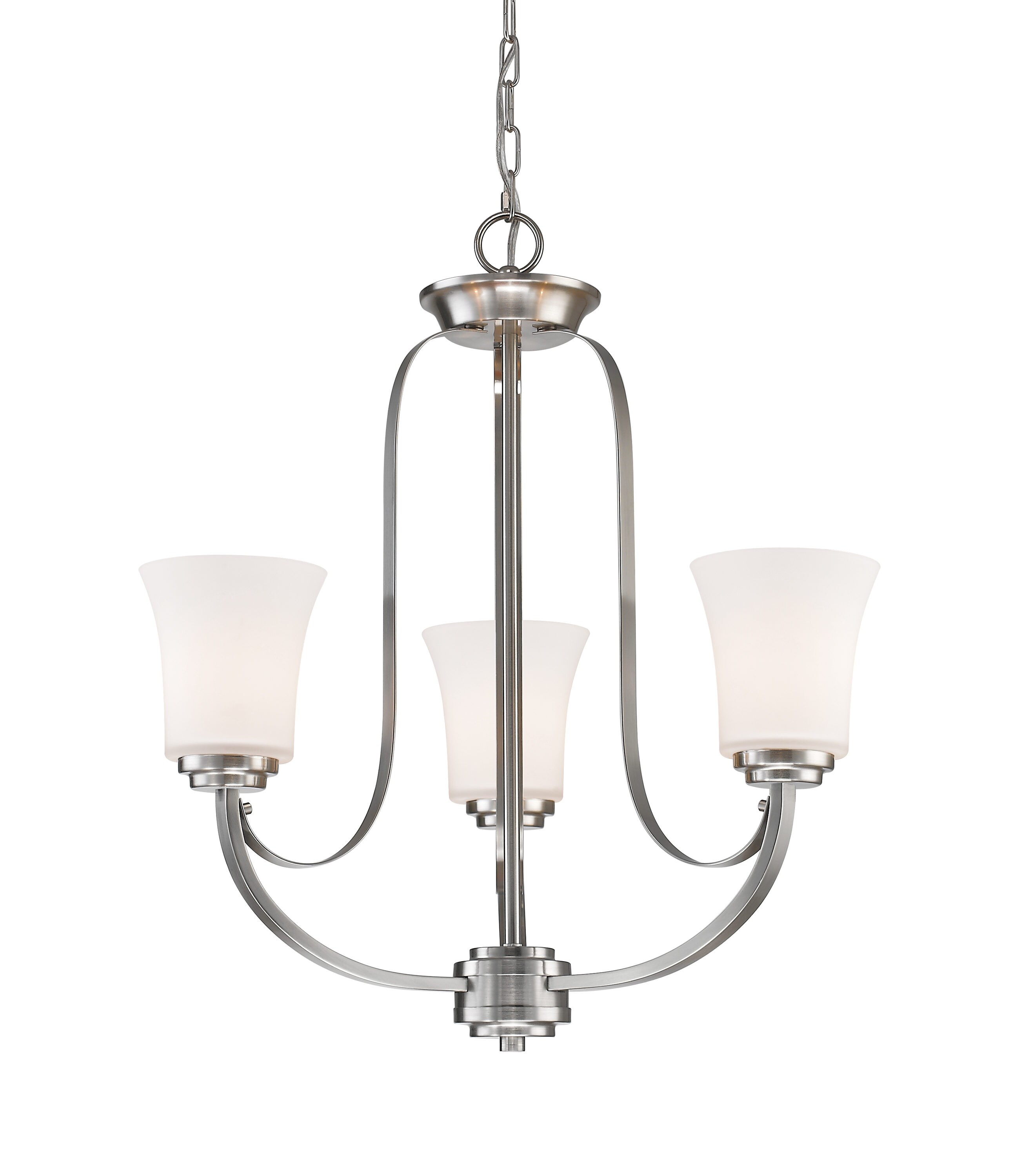 Z-Lite Halliwell 3-Light Brushed Nickel Modern/Contemporary Dry Rated ...