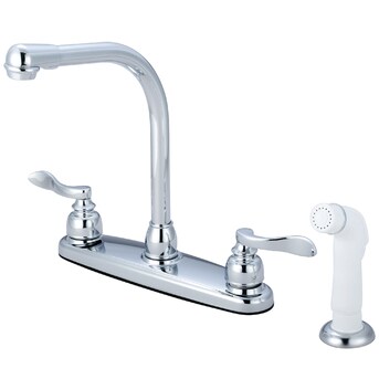 Elements of Design NuWave French Brushed Nickel 2-Handle Deck-Mount High-Arc Handle Kitchen Faucet (Deck Plate Included) Elements of Design NuWave French Brushed Nickel 2-Handle Deck-Mount High-Arc Handle Kitchen Faucet (Deck Plate Included)