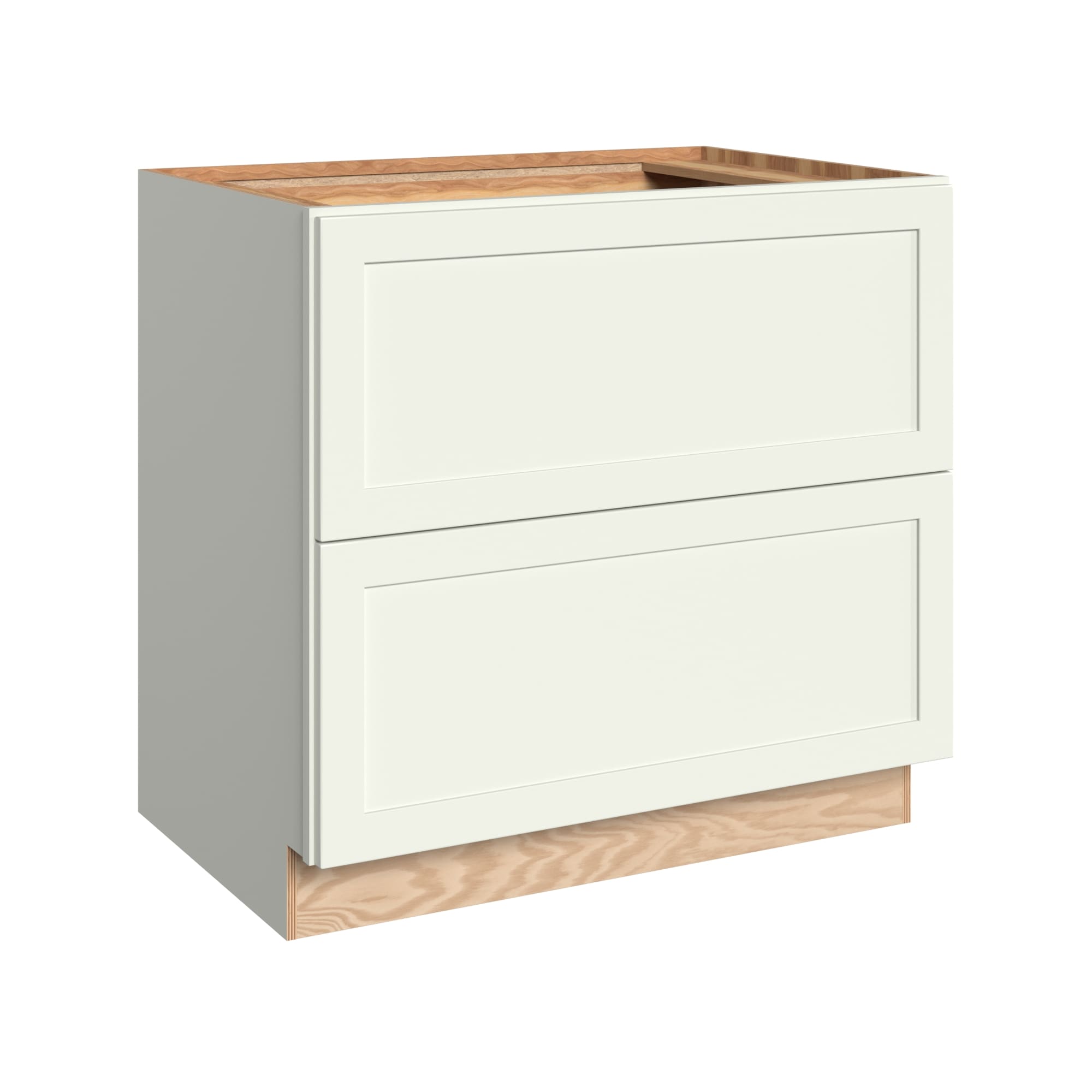 KraftMaid Momentum BPPS36.2G71 Deveron 36-in W x 34.5-in H x 24-in D Dove White 2 -Drawers Drawer Base Fully assembled Plywood Cabinet (Recessed Panel Shaker)