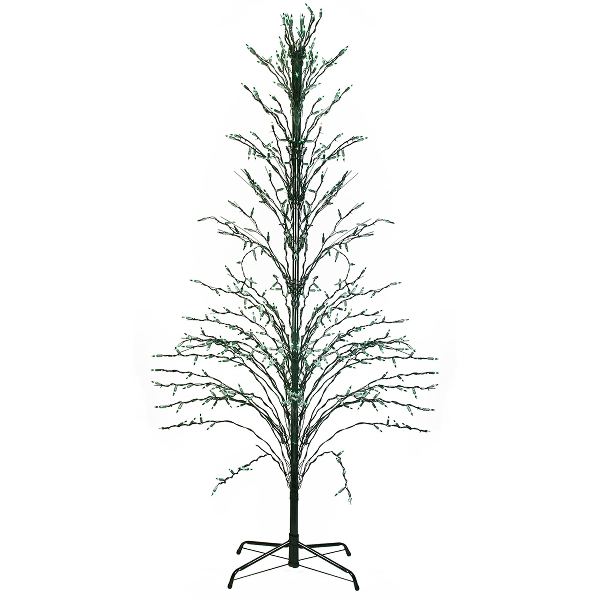 Northlight 32606089 72-in Freestanding Tree Yard decoration with Green Incandescent Lights