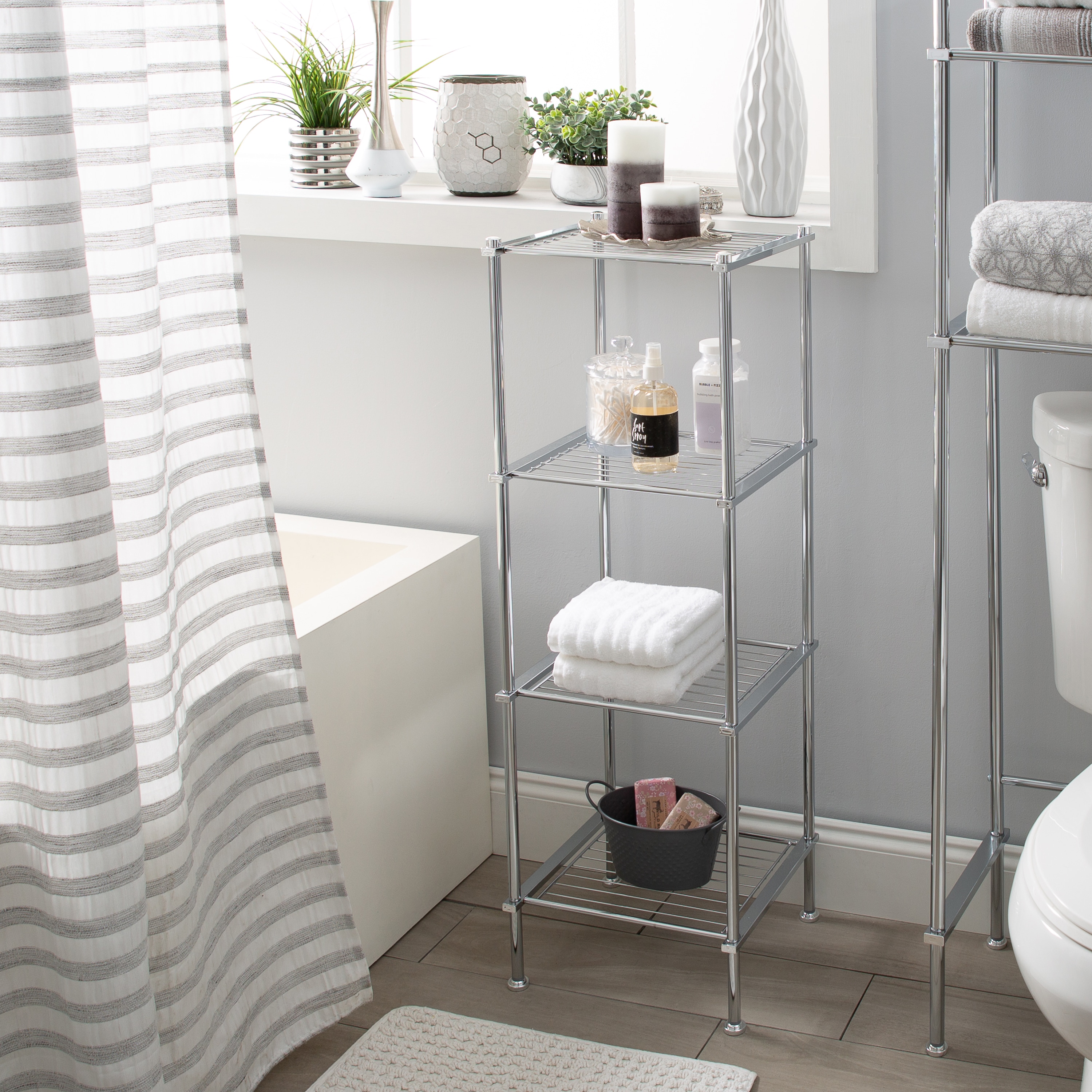 Chrome 4-Tier Over-The-Toilet Space Saver