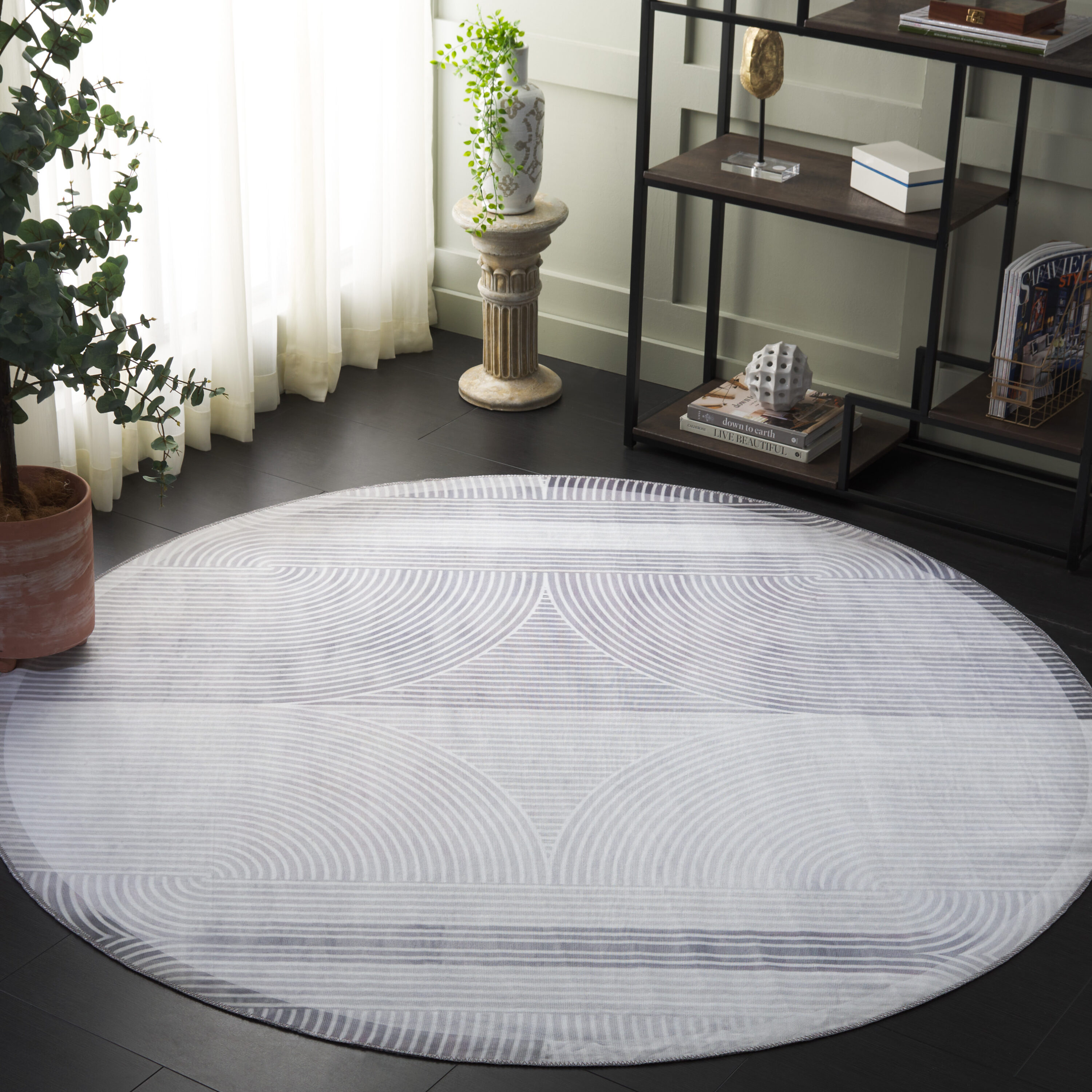 Safavieh - Malibu 840F Gray/Light Gray 6ft x 6ft Contemporary Rug