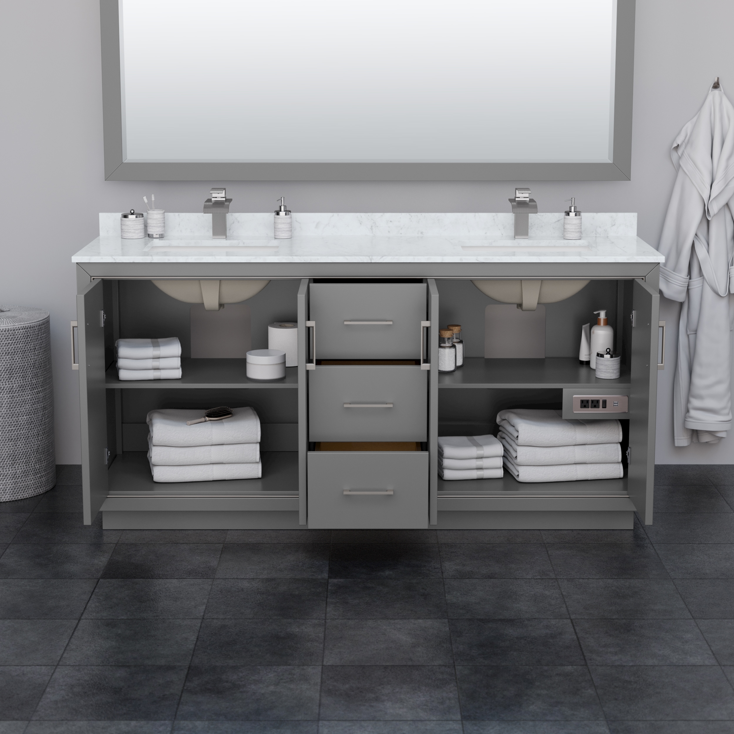 Wyndham Collection WCF111172DGBWQUNSMXX Bath-Vanity-Combo - View #3