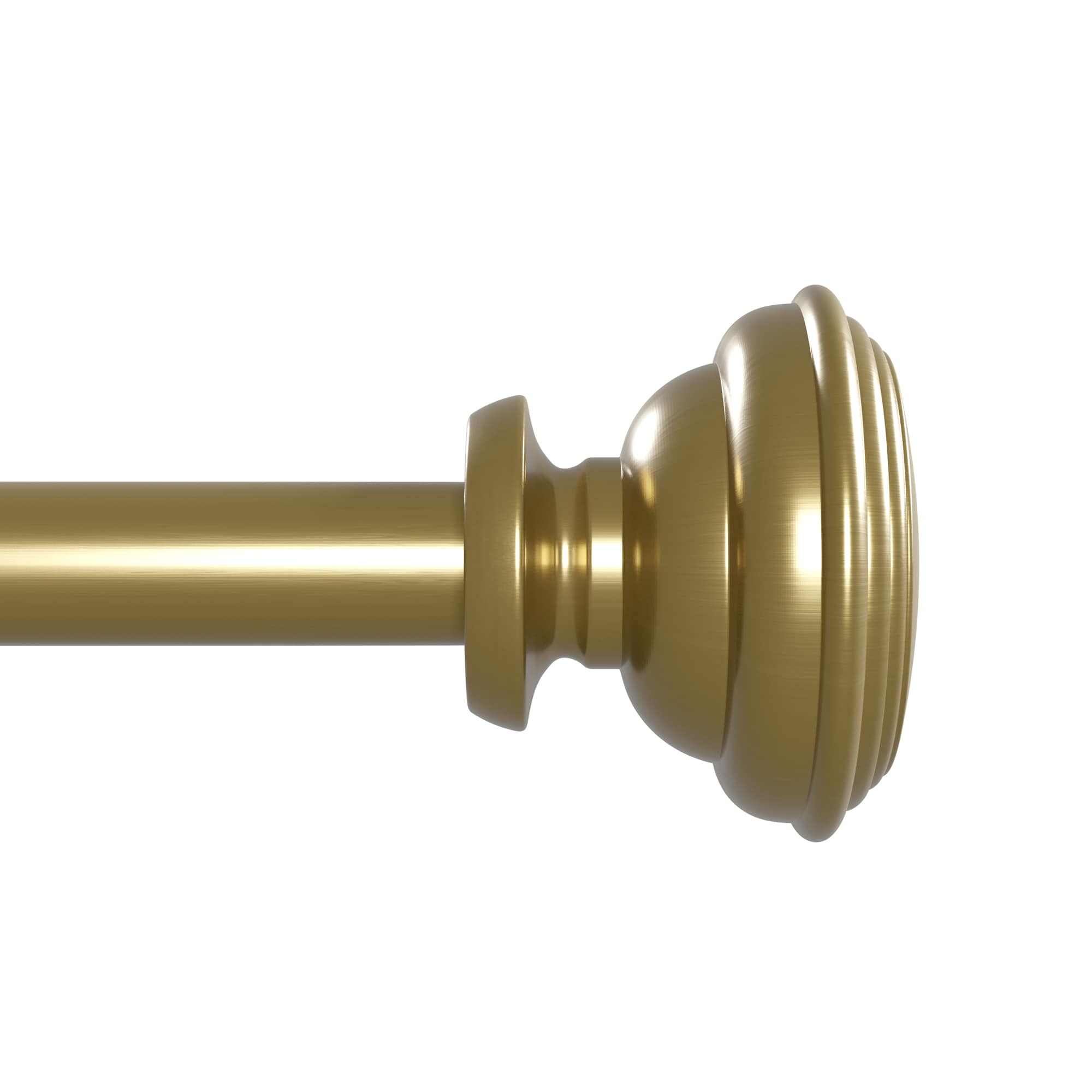 Style Selections FSI 1474X BGLD Sema 28-in to 48-in Brushed Gold Steel Single curtain rod with Finials