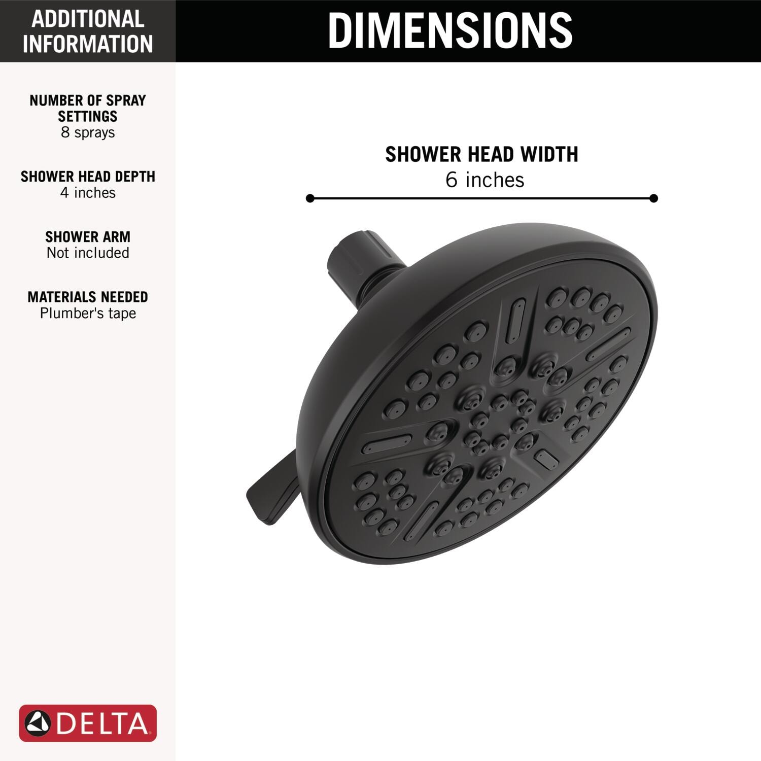 Delta 75898BL Fixed-Showerhead - View #3