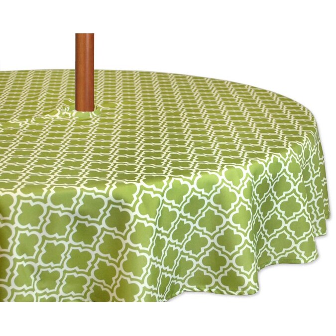 Dii Outdoor Tablecloth Green Lattice, Round Patio Tablecloths