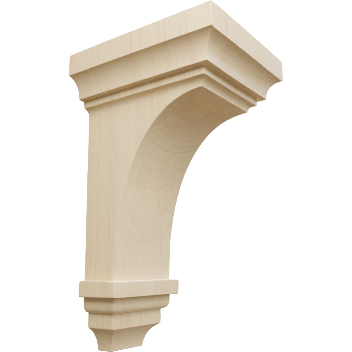 Ekena Millwork CORW05X05X10JERW 5-in x 5.75-in x 10-in Jefferson Unfinished Rubberwood Wood Paintable/Stainable Corbel