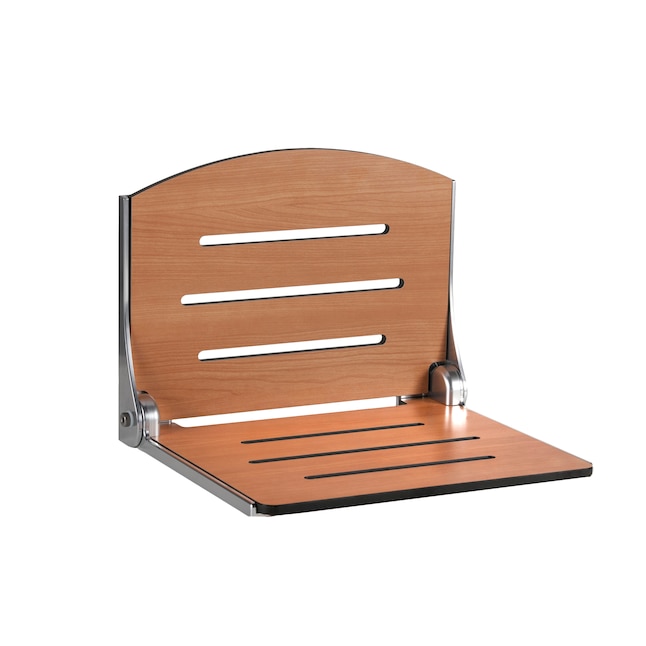 Seachrome Phenolic Teak Wall Mount Shower Chair Ada Compliant In The Seats Department At Com - Wall Mounted Shower Chair
