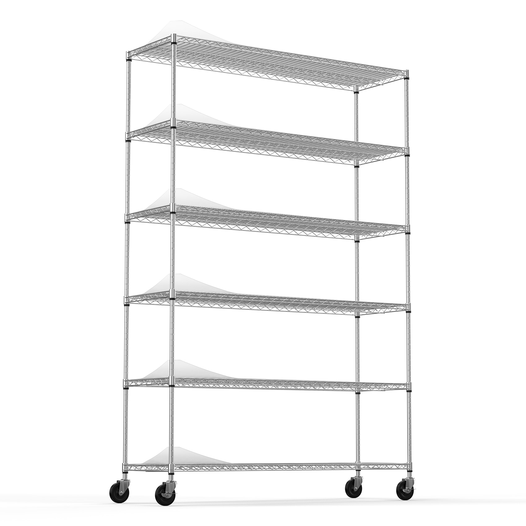 Damerin ZQ-DS-F11 Metal Heavy Duty 6 -Tier Utility shelving unit ( 48-in W x 18-in D x 82-in H ) ( Chrome , ( 100-lb lbs. Capacity Per Shelf )