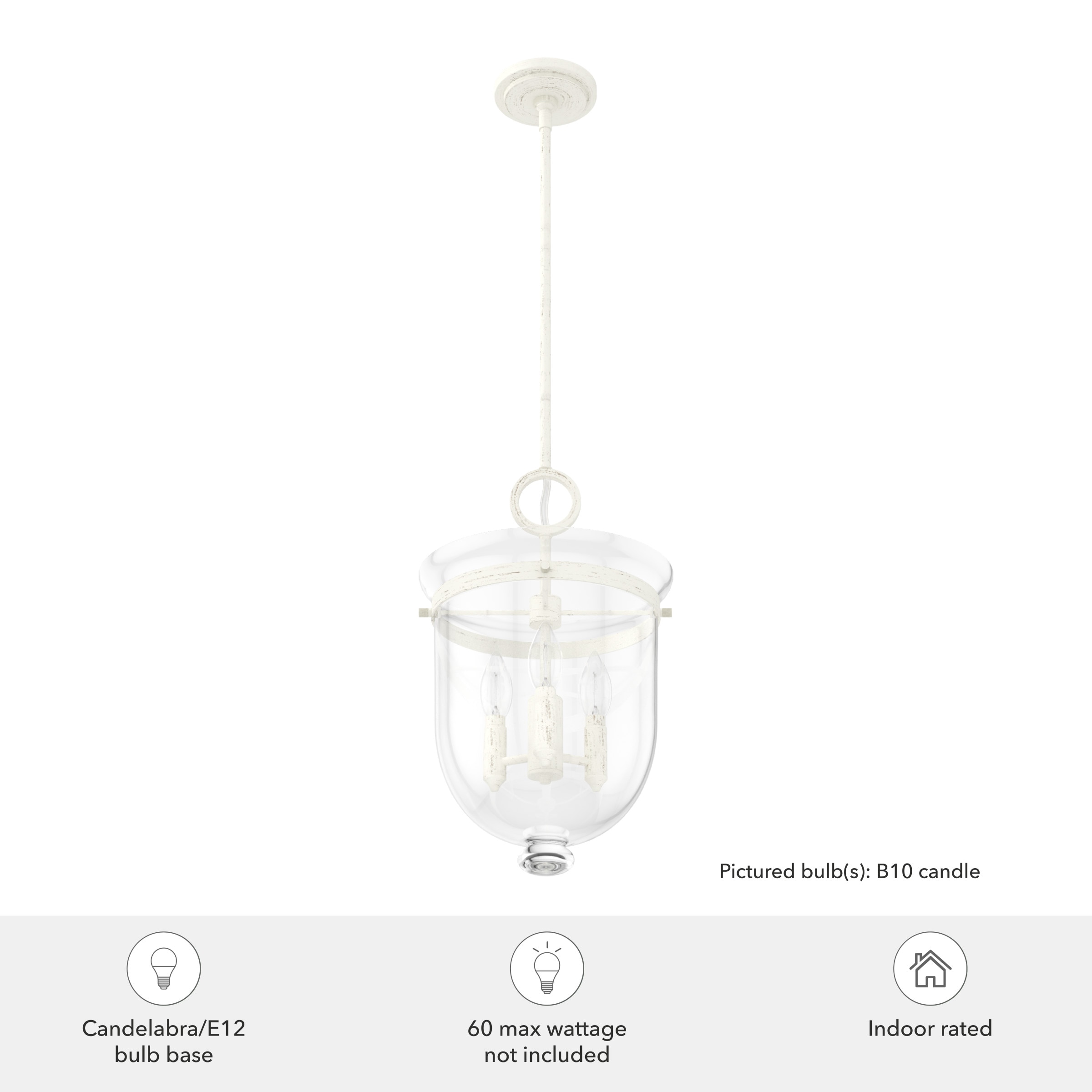 Belltown Transitional 3-Light White Glass Urn Pendant