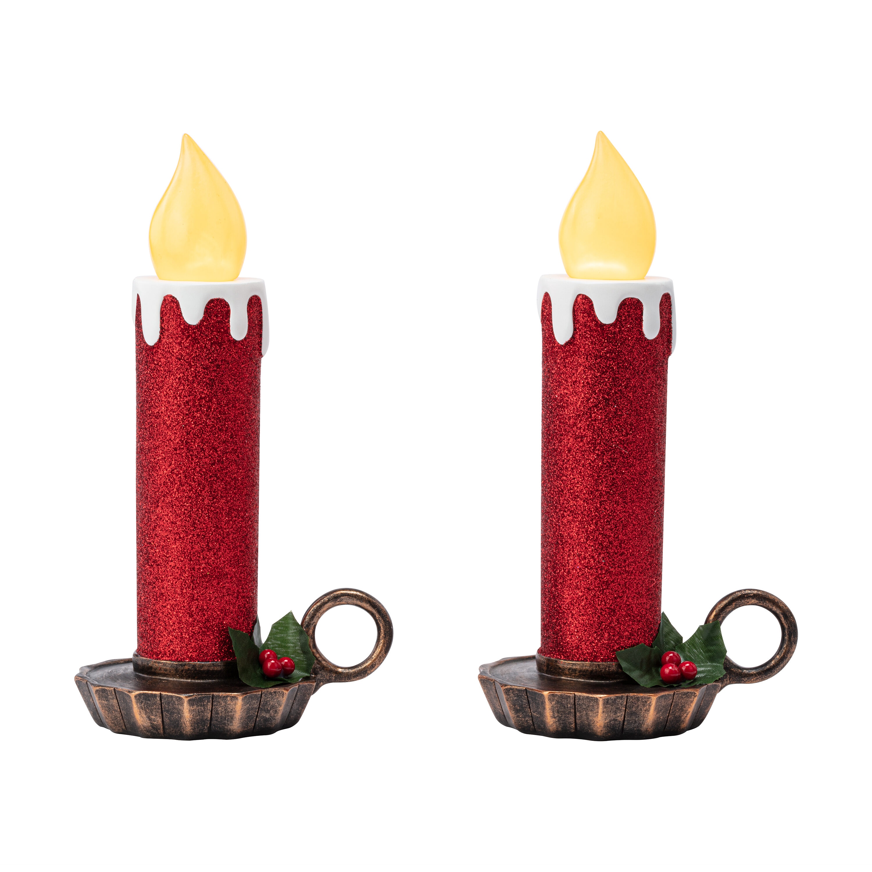 Mr. Christmas 9.5-in Lighted Candle (2-Pack) Battery-operated Christmas ...