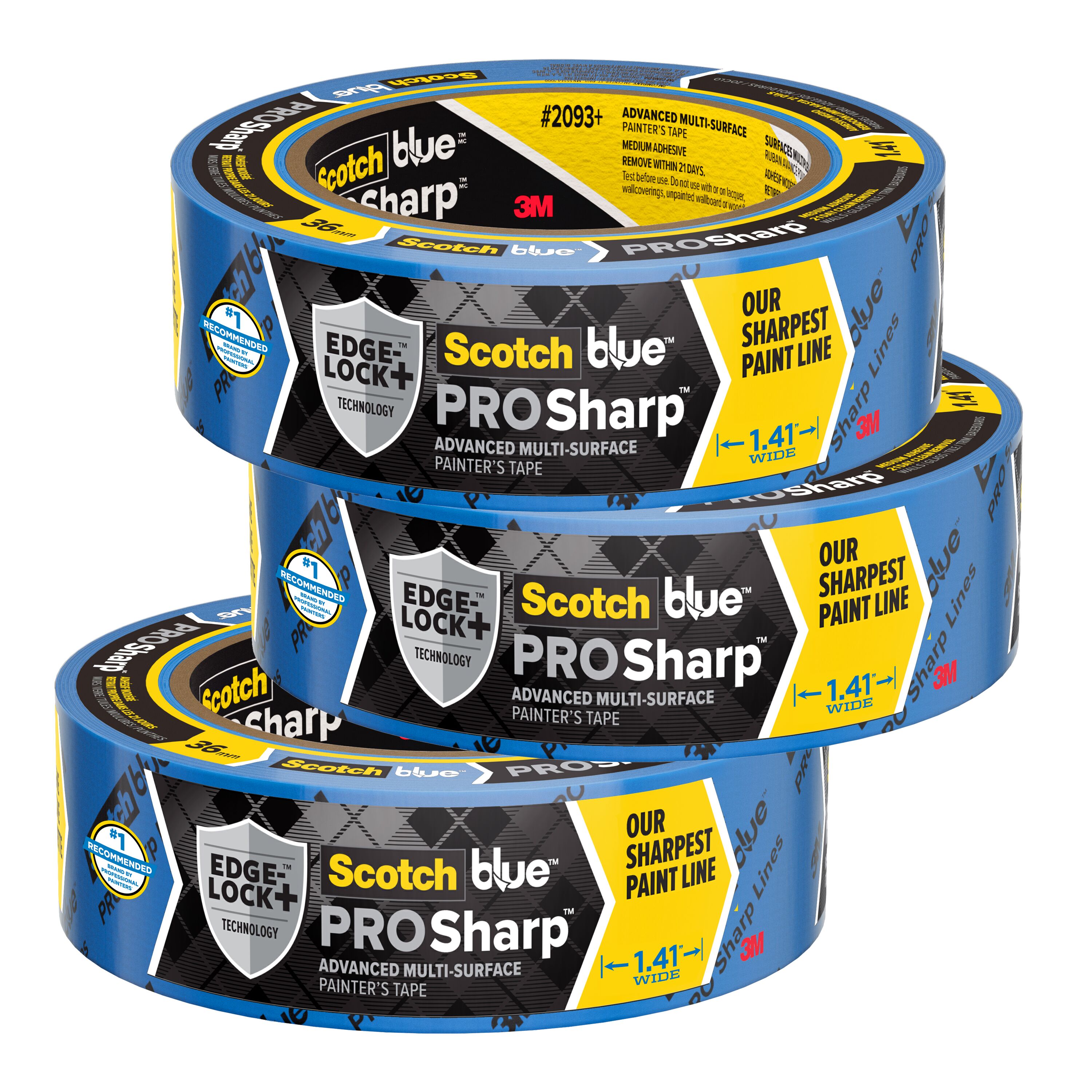 ScotchBlue PROSharp 3 -Pack 1.41-in x 60 Yard(s) Painters Tape