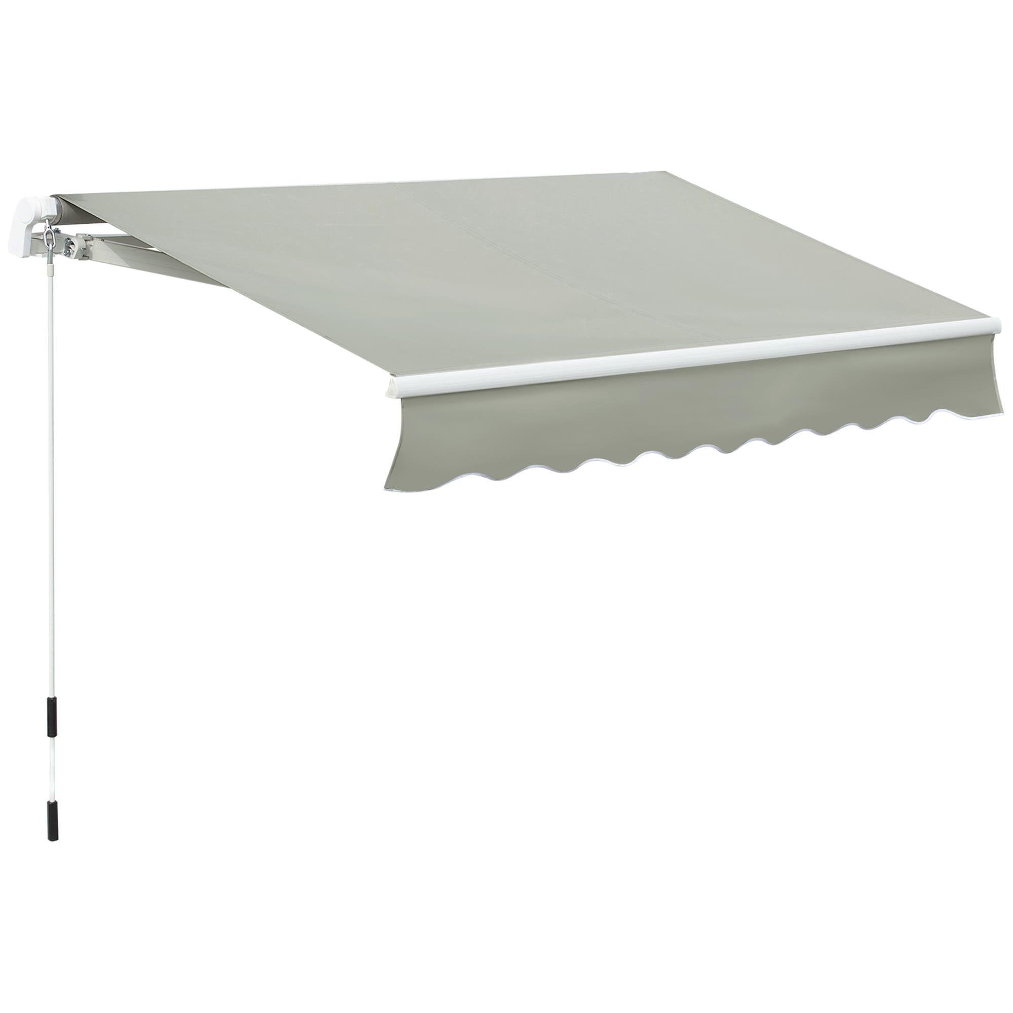WELLFOR GASAW019 98.5-Inches Wide x 78.75-Inches Projection x 49.2-Inches Height Fabric Gray Solid Manual Retractable Window/Door Awning