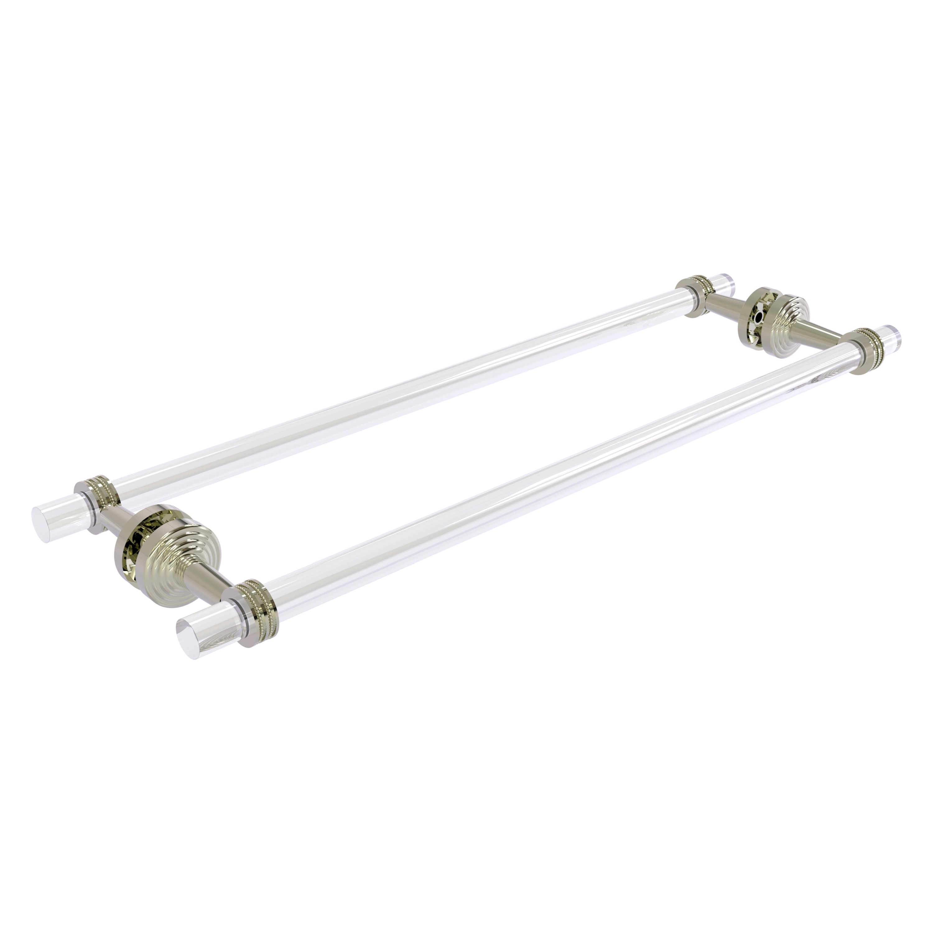 Allied Brass PB-41D-BB-24-PNI Pacific Beach 24-in double Polished Nickel Wall mount Double Towel Bar